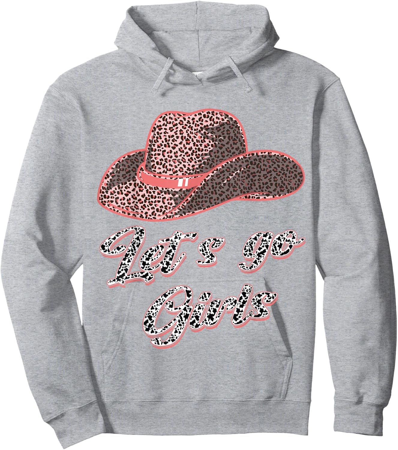 Let´s Go Girls - Country Southern Western Leopard Cow Hoodie - Hoodie | Ash