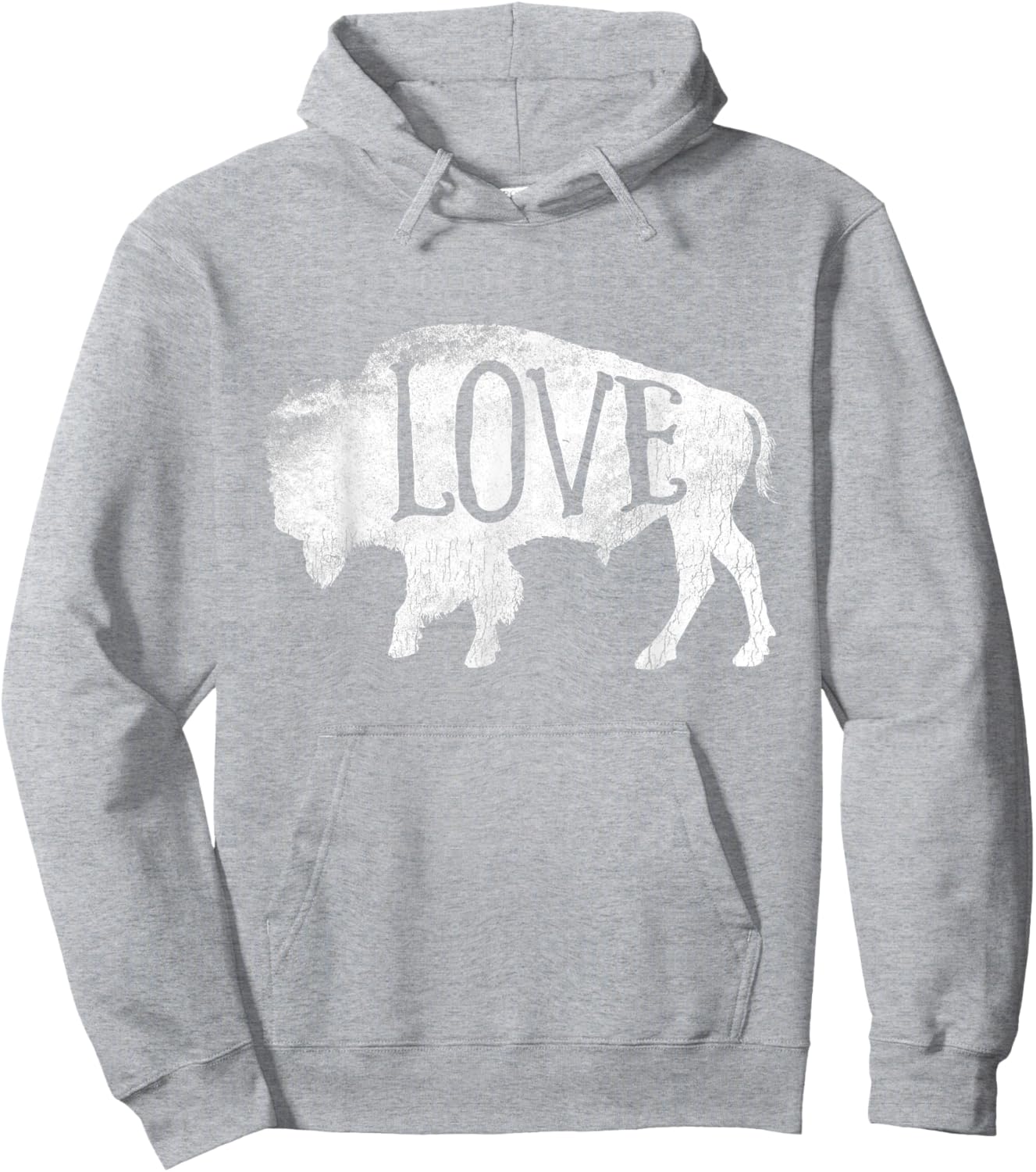 American Vintage Buffalo Silhouette Love Bison Hoodie - Hoodie | Ash