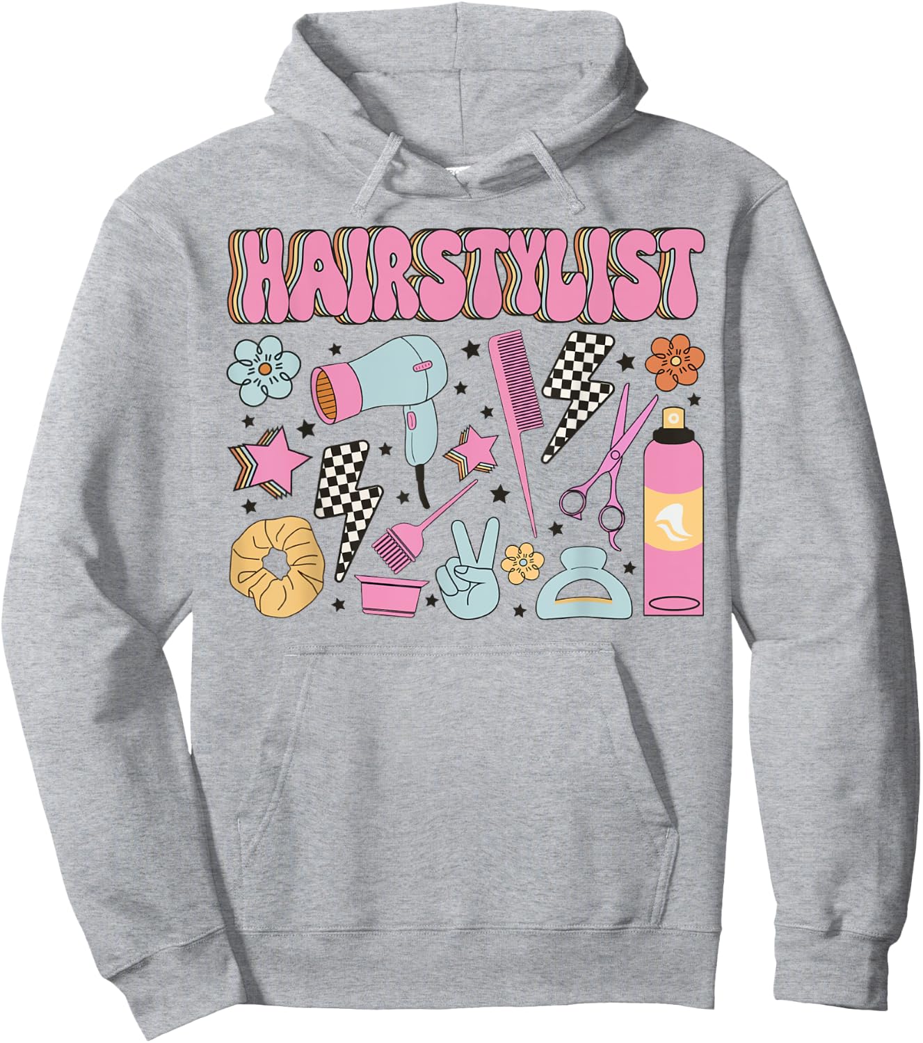 Retro Cosmetology Hairdresser Hair Dresser Hairstylist Tools Hoodie - Hoodie | Ash