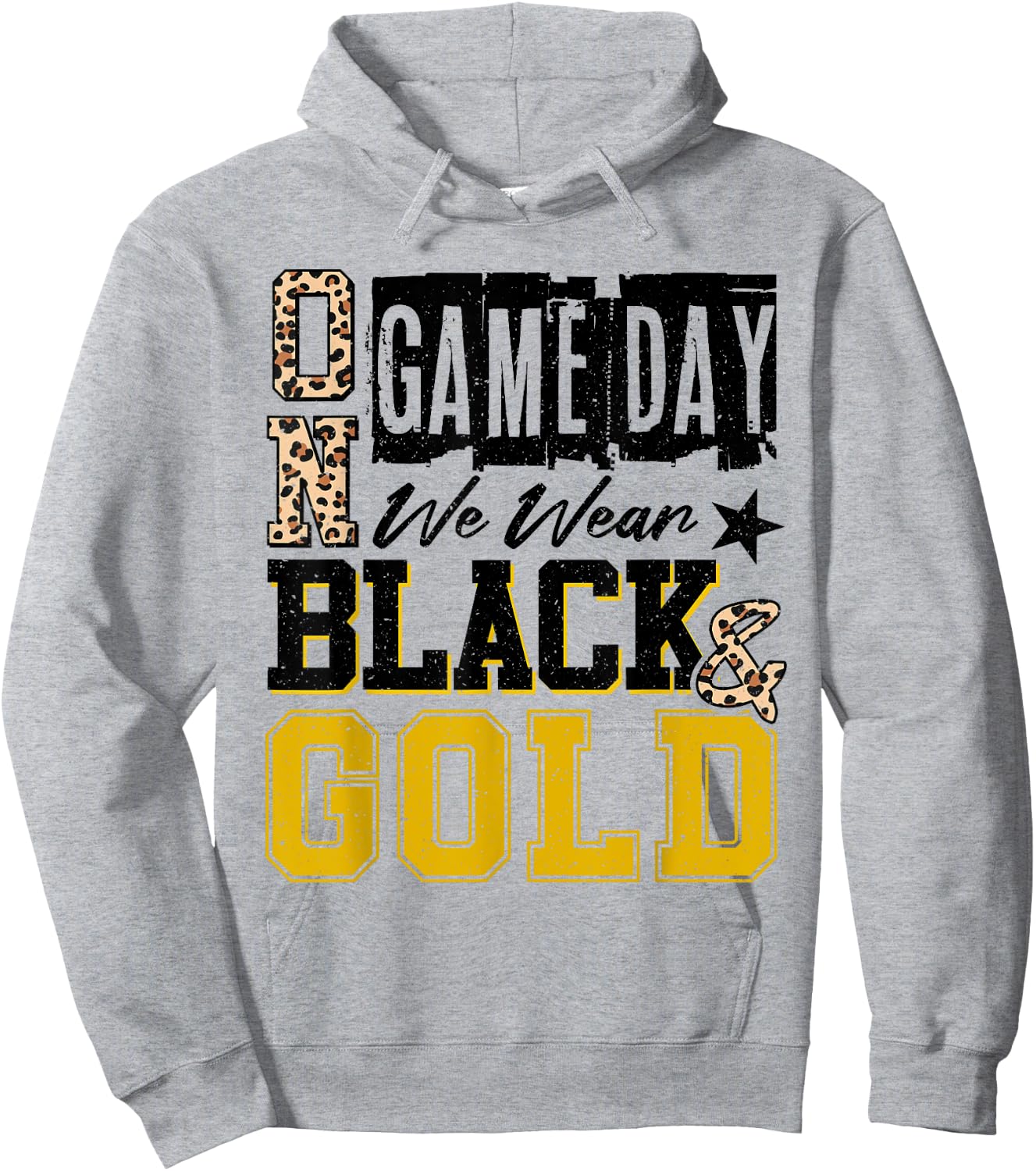 On Gameday Football We Wear Black And Gold School Spirit Hoodie - Hoodie | Ash