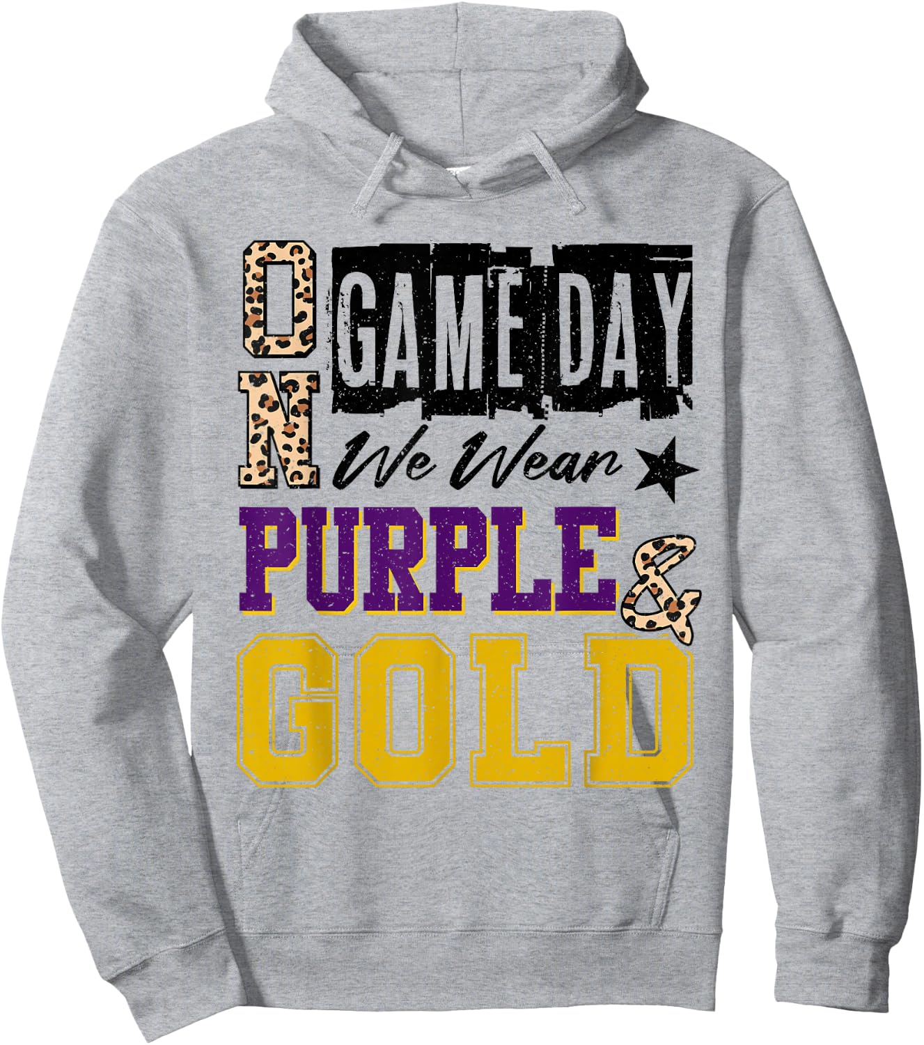 On Gameday Football We Wear Purple And Gold School Spirit Hoodie - Hoodie | Ash