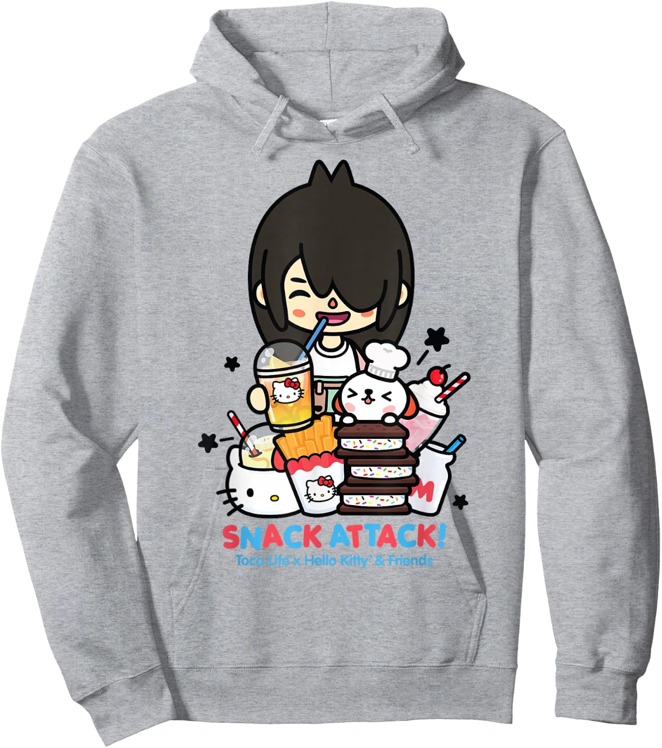 Toca Life x Hello Kitty & Friends Snack Attack! Hoodie - Hoodie | Ash