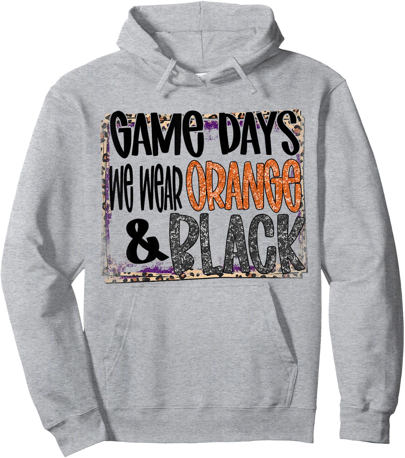 On Gameday Football We Wear Orange and Black School Spirit Hoodie - Hoodie | Ash