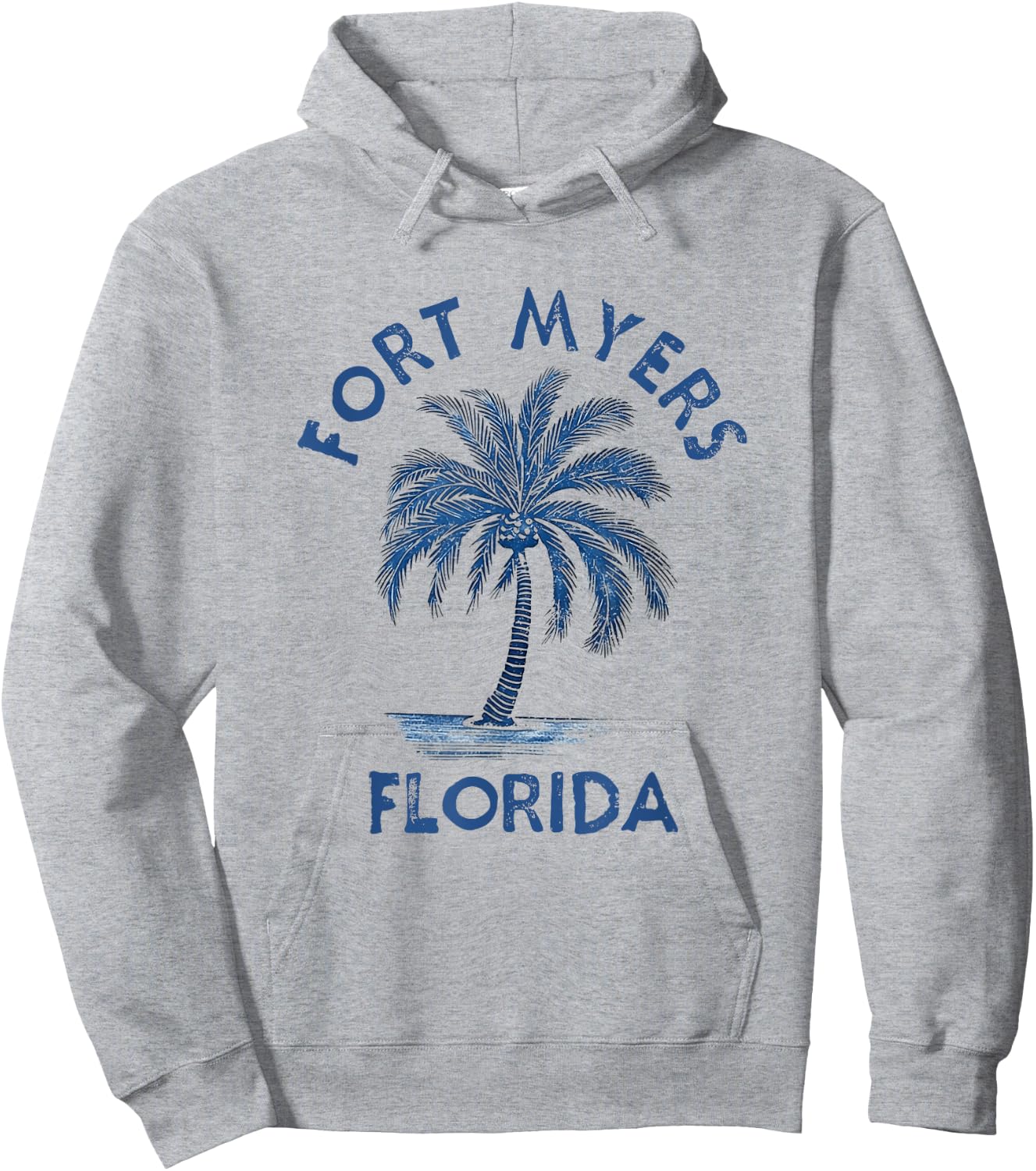Vintage Fort Myers Florida Palm Tree FL Retro Hoodie - Hoodie | Ash