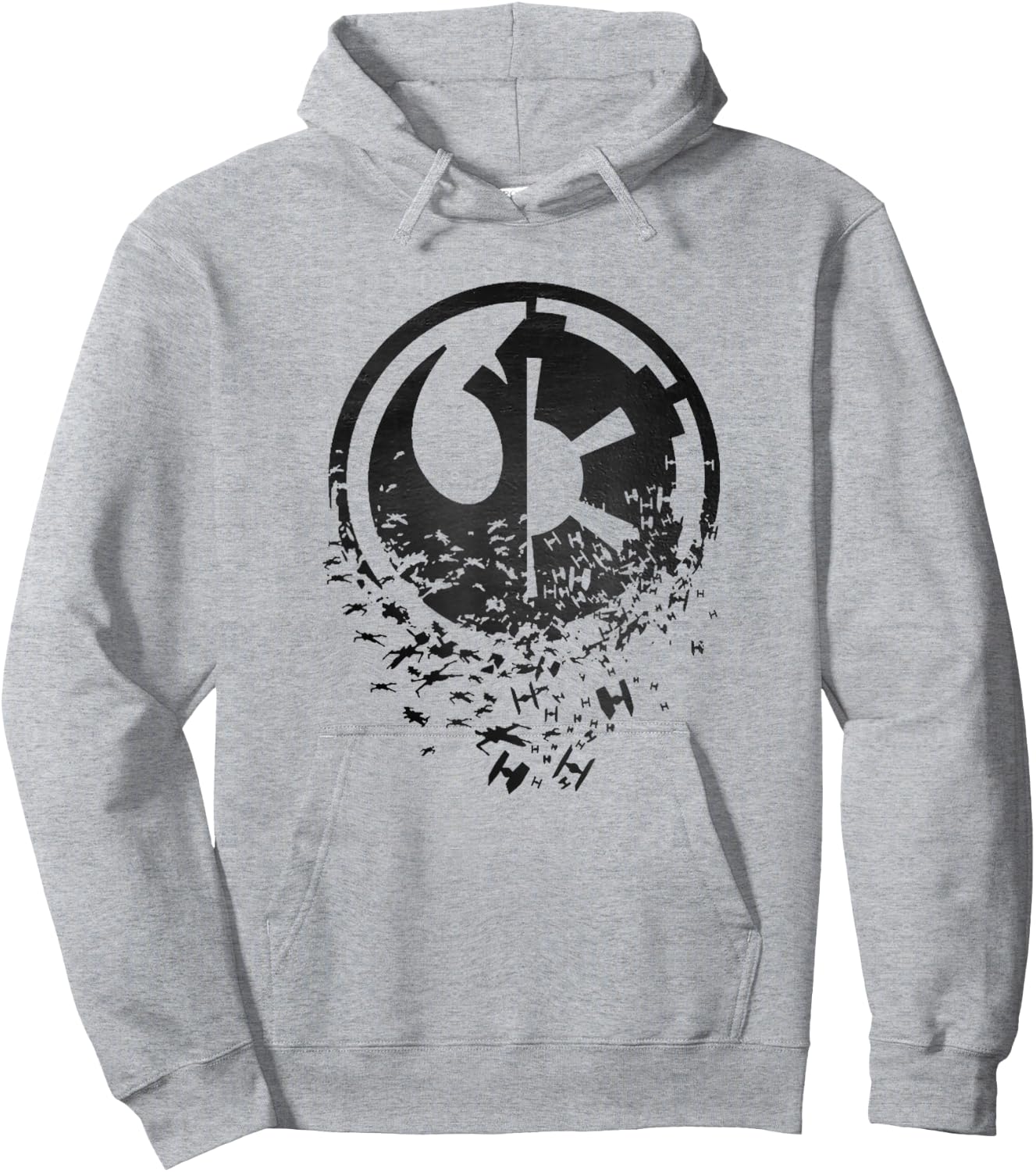 Star Wars Classic Rebel Alliance & Galactic Empire Split Hoodie - Hoodie | Ash