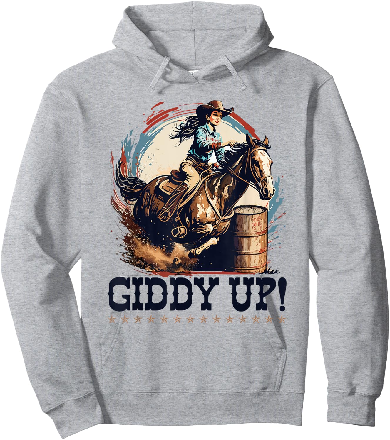 Barrel Racing Rodeo Cowgirl, Giddy Up, Barrel Racer Hoodie - Hoodie | Ash