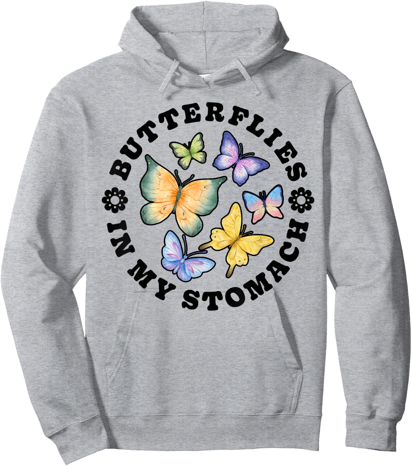 Butterflies In My Stomach Funny Butterfly Lovers Cute Insect Hoodie - Hoodie | Ash