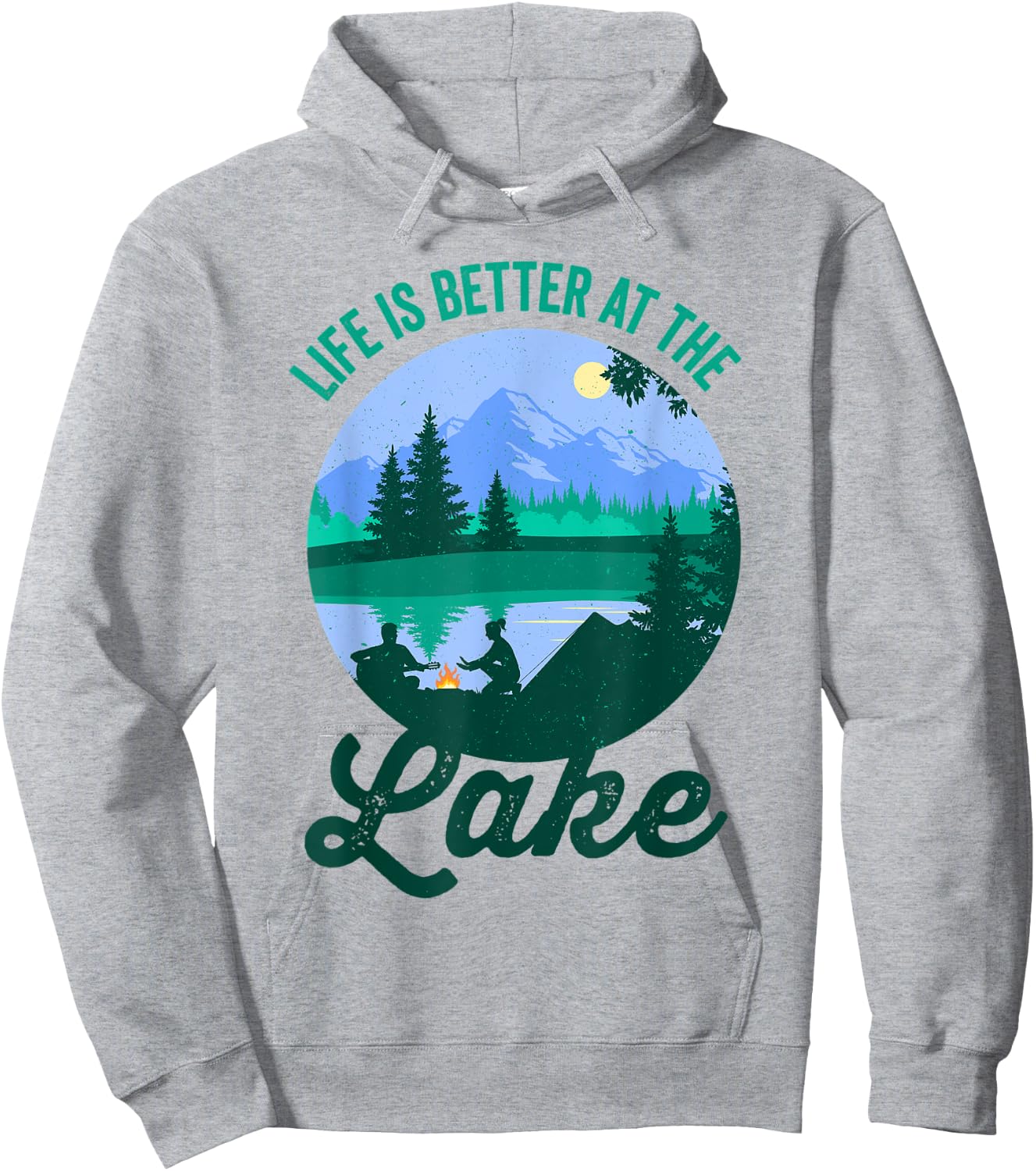 Camping Shirt Summer Vacation Life is better at the lake Men Women Kids Hoodie - Hoodie | Ash