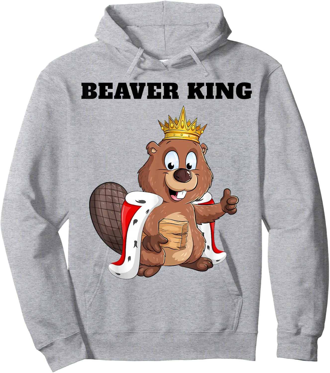 Beaver King | Boys Beaver Lover Design | Beaver Hoodie - Hoodie | Ash