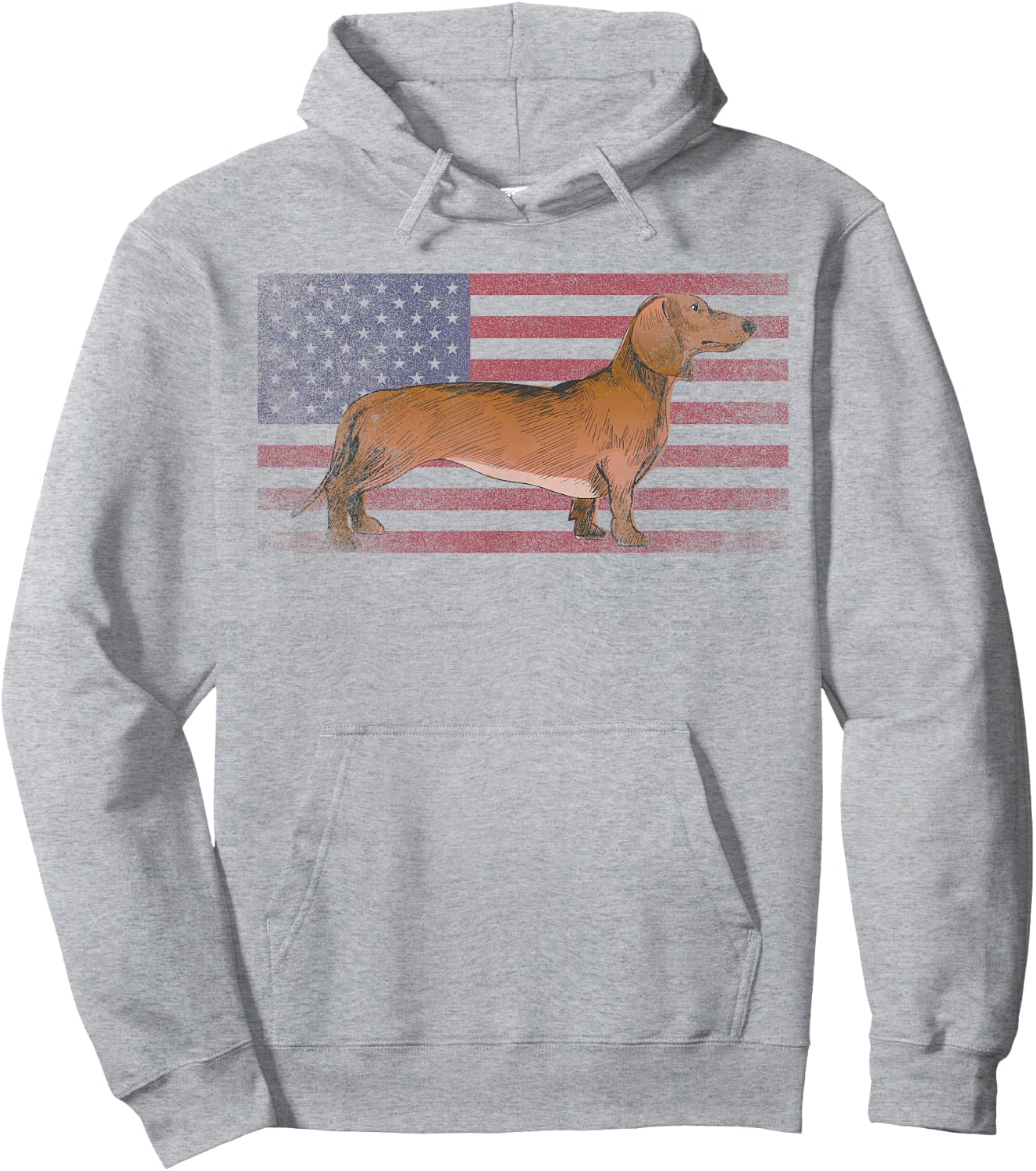 Dachshund Dog 4th of July American Flag America Patriotic Hoodie - Hoodie | Ash