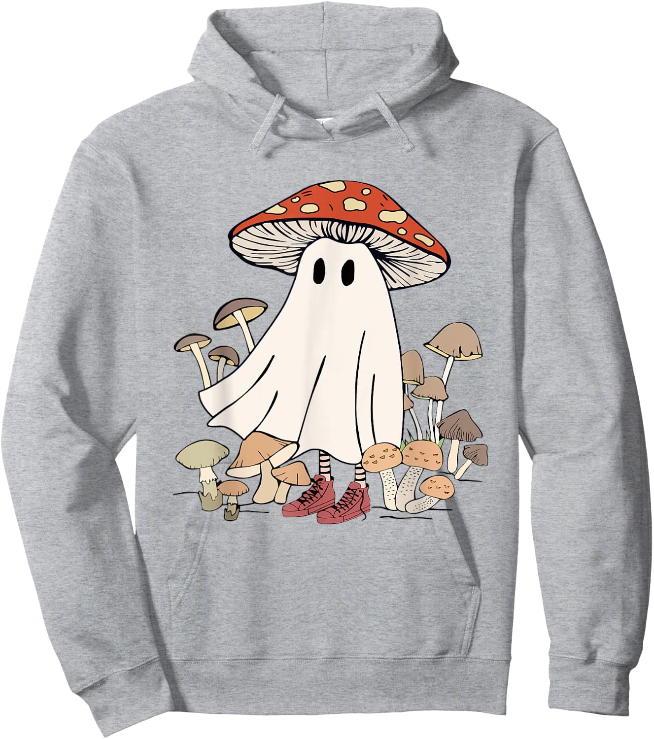 Mushroom Ghost Spooky Season Creepy Mushroom Boo Halloween Hoodie - Hoodie | Ash