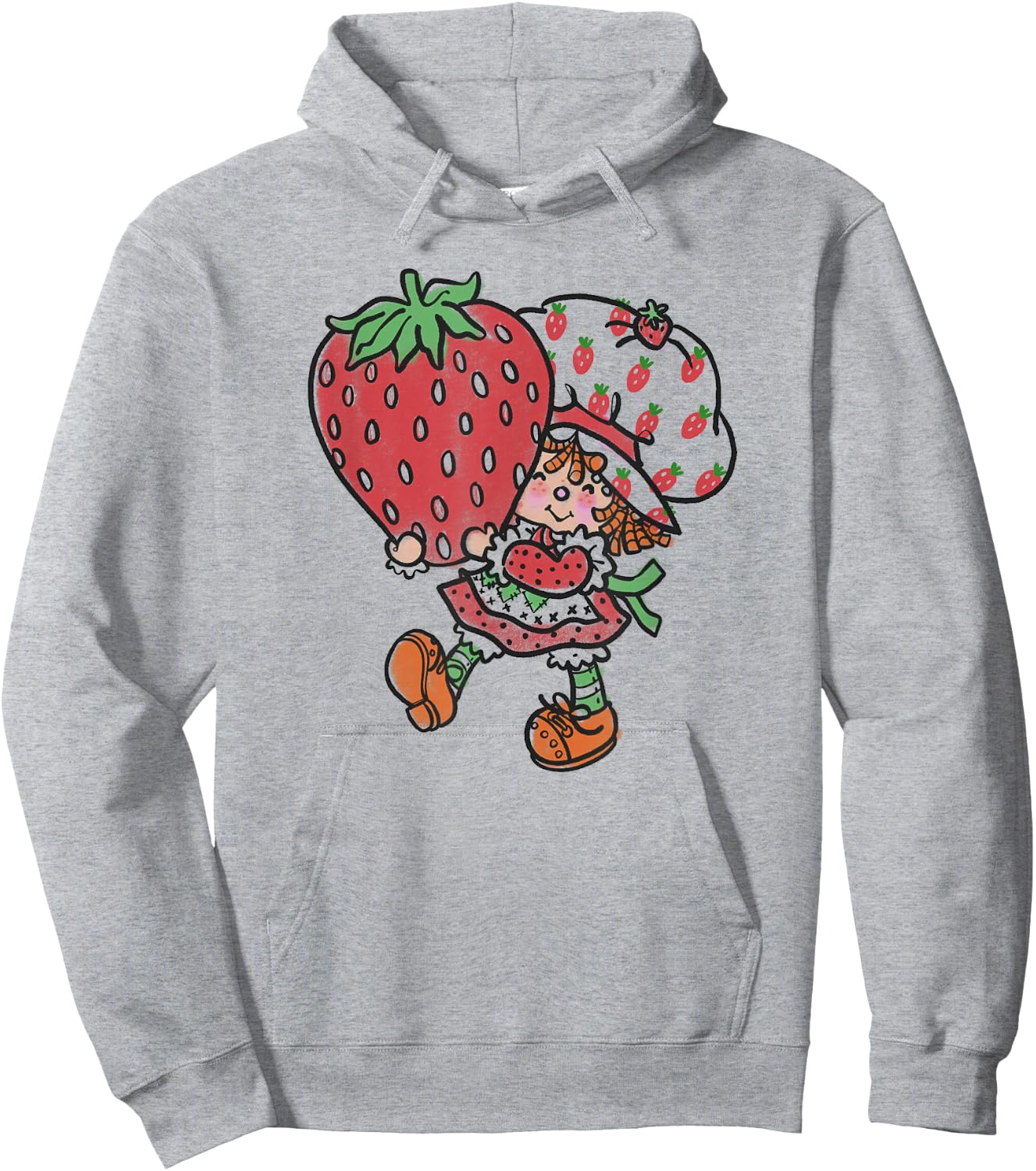 Strawberry Shortcake Mighty Cute Vintage Strawberry Sketch Hoodie - Hoodie | Ash