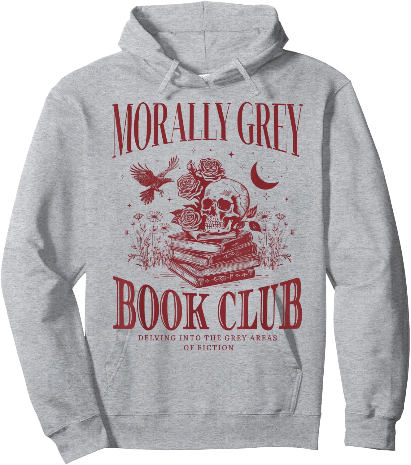 Morally Grey Book Club Skeleton Funny Books Lover Bookworm Hoodie - Hoodie | Ash