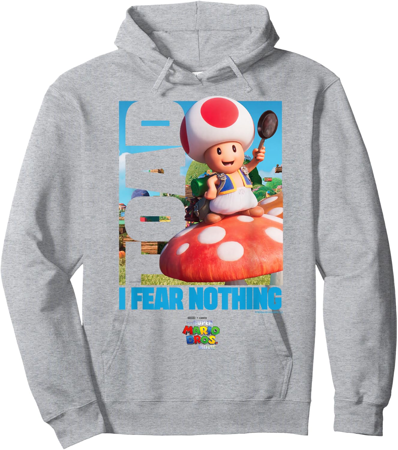 The Super Mario Bros. Movie I Fear Nothing Toad Poster Hoodie - Hoodie | Ash