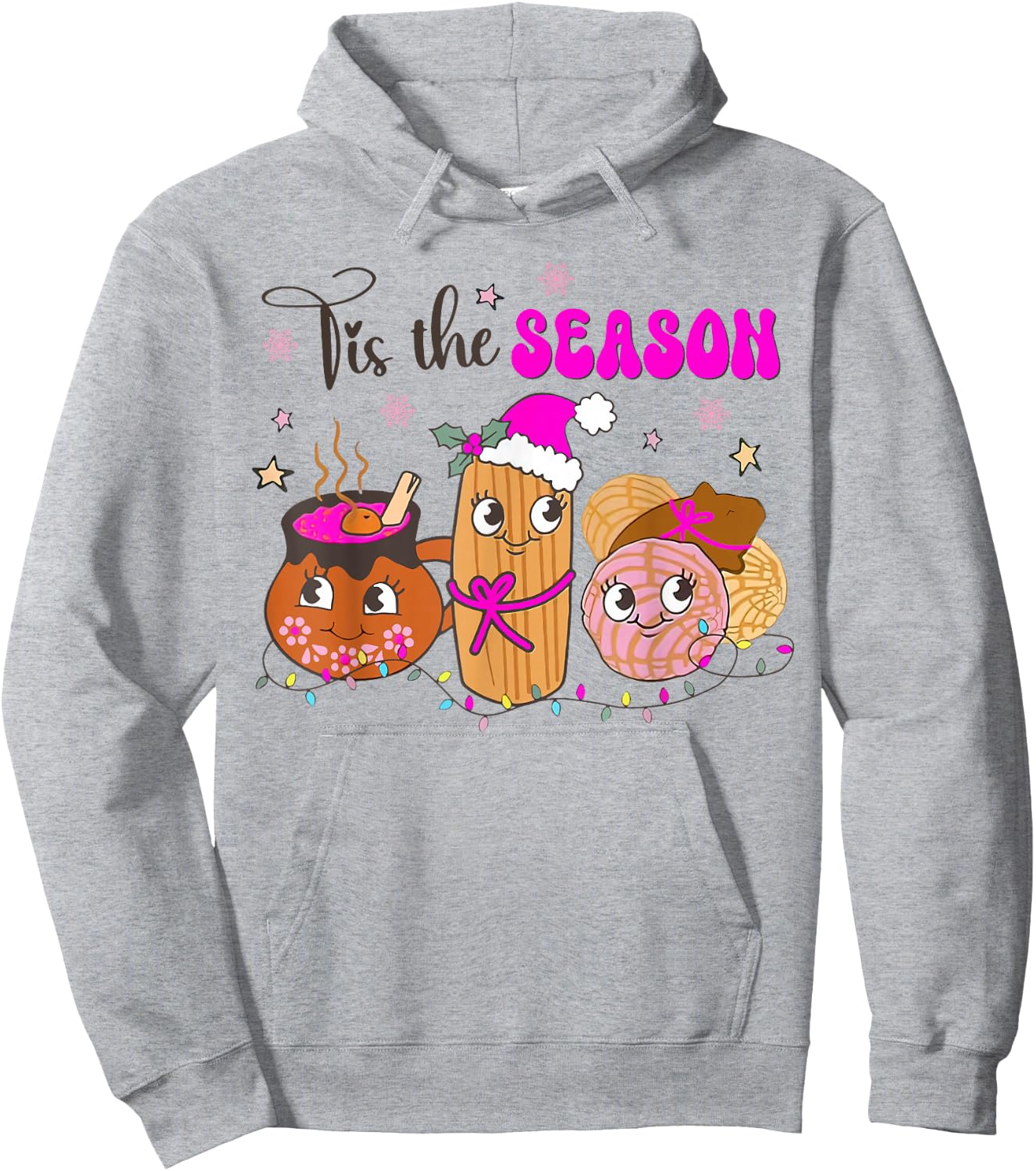 Tis The Season Conchas Cafecito Pan Dulce Mexican Christmas Hoodie - Hoodie | Ash