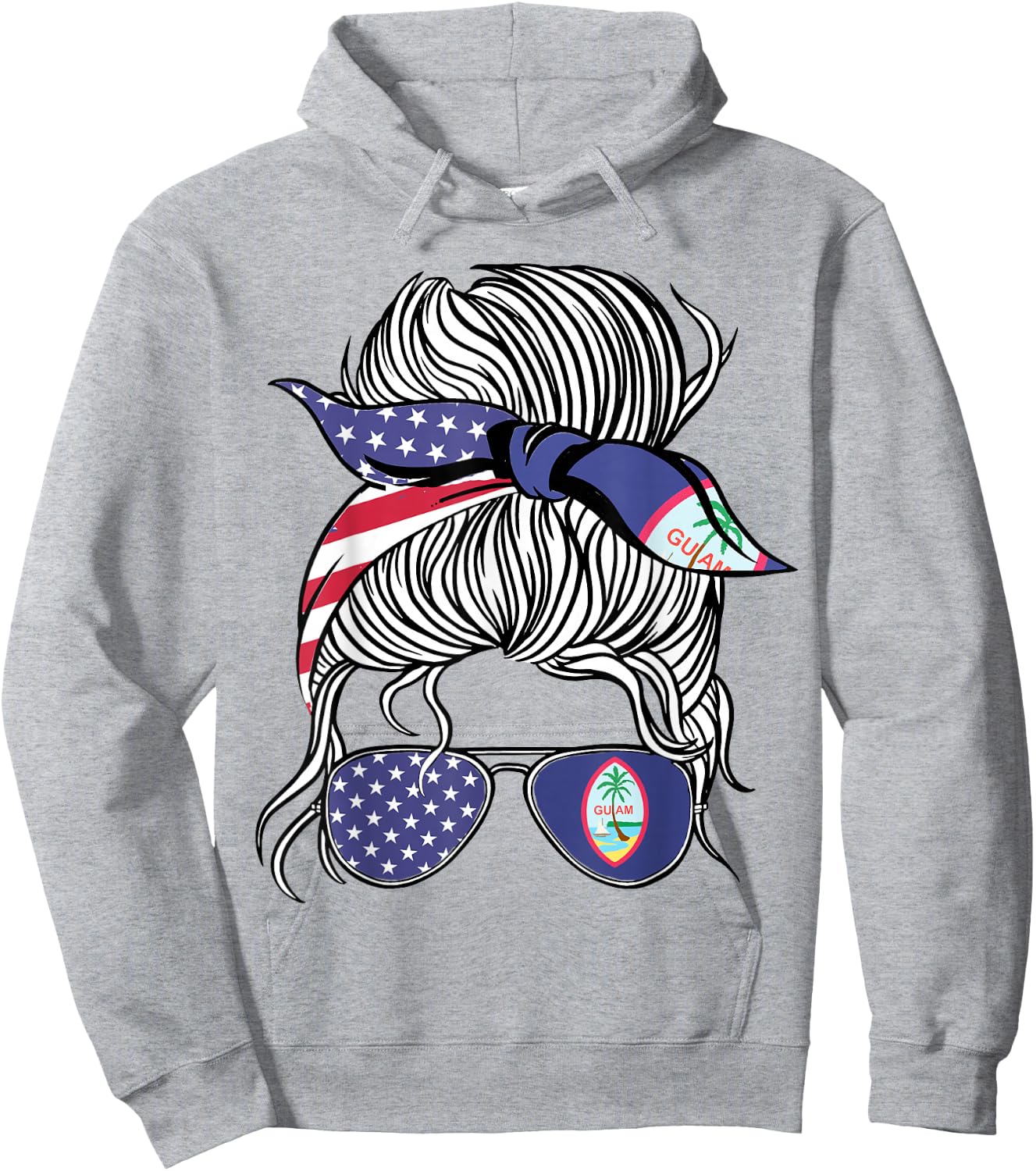 Guamanian American Patriot Grown Proud Women Girl Flag Hoodie - Hoodie | Ash