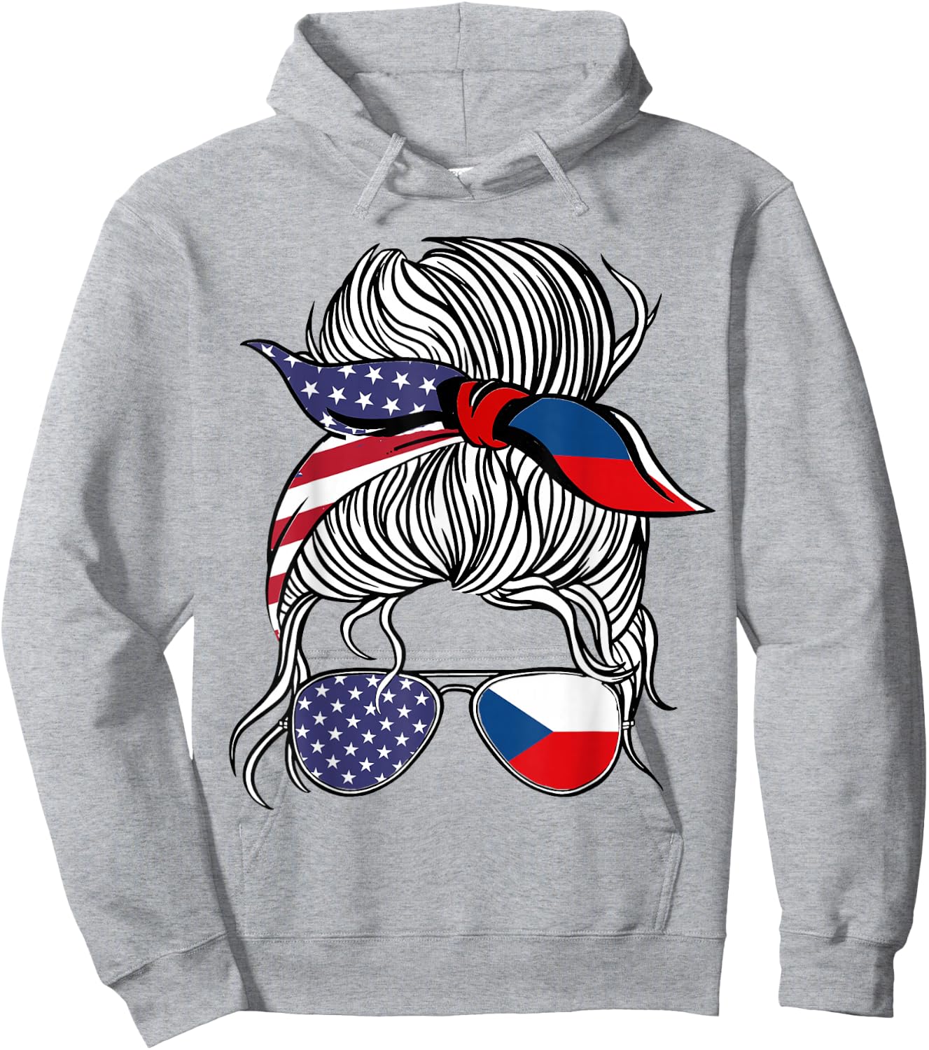 American Czech Patriot Flag Women Girl Czechia Grown Hoodie - Hoodie | Ash