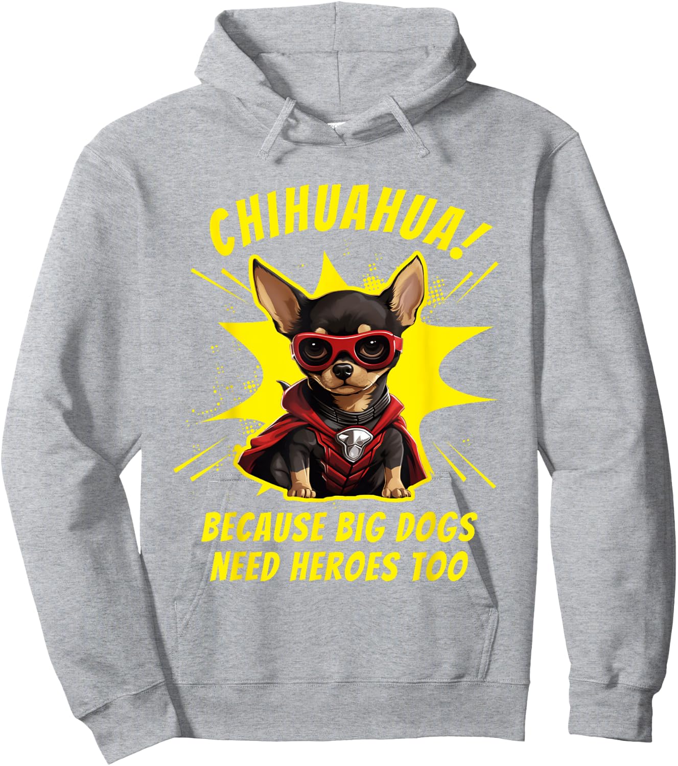 Chihuahua Dog Mom Dad Funny Superhero Chihuahua Men Women Kids Hoodie - Hoodie | Ash