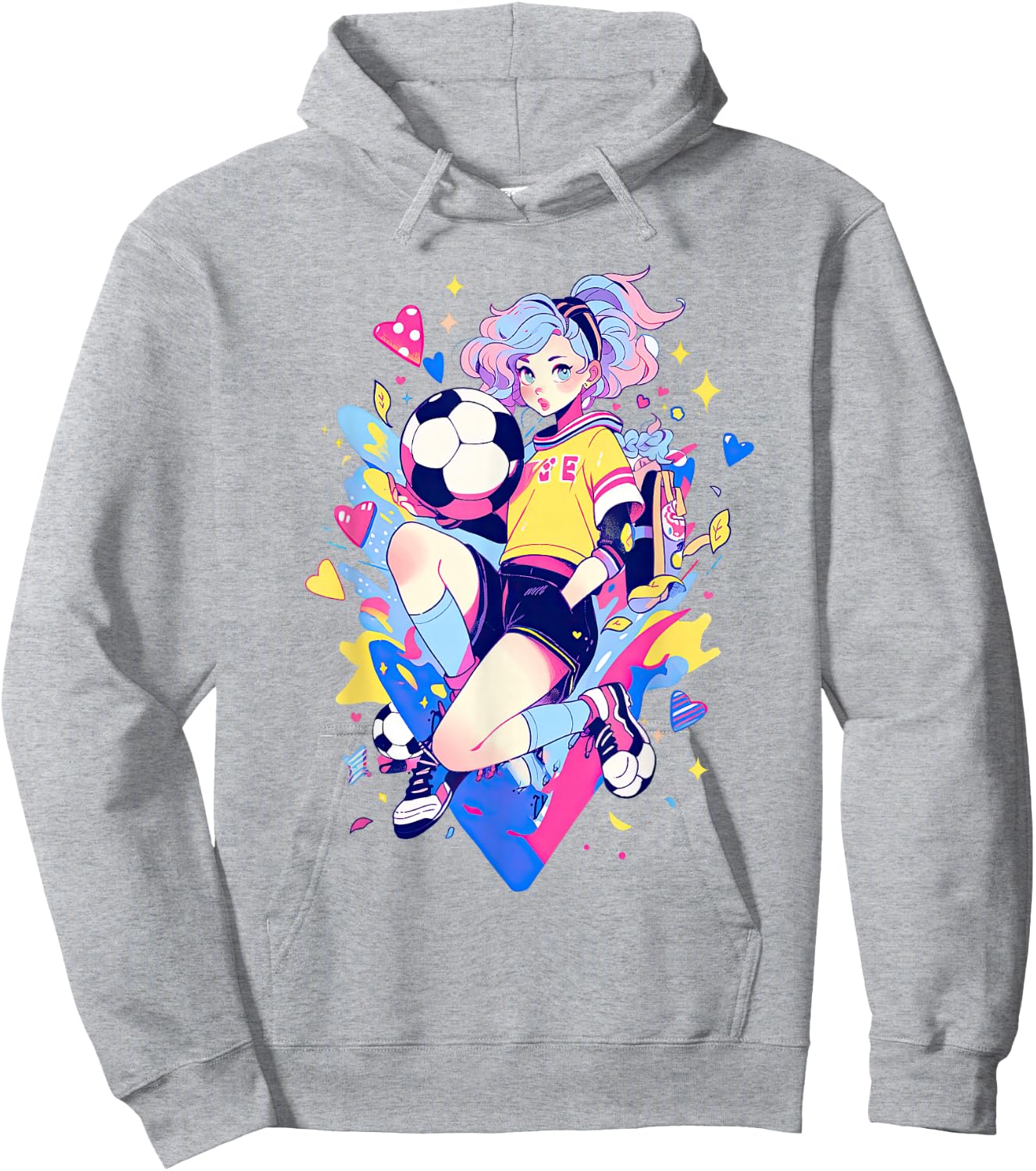 Soccer Girl in funny Pastel japan Anime Aesthetic japanese Hoodie - Hoodie | Ash