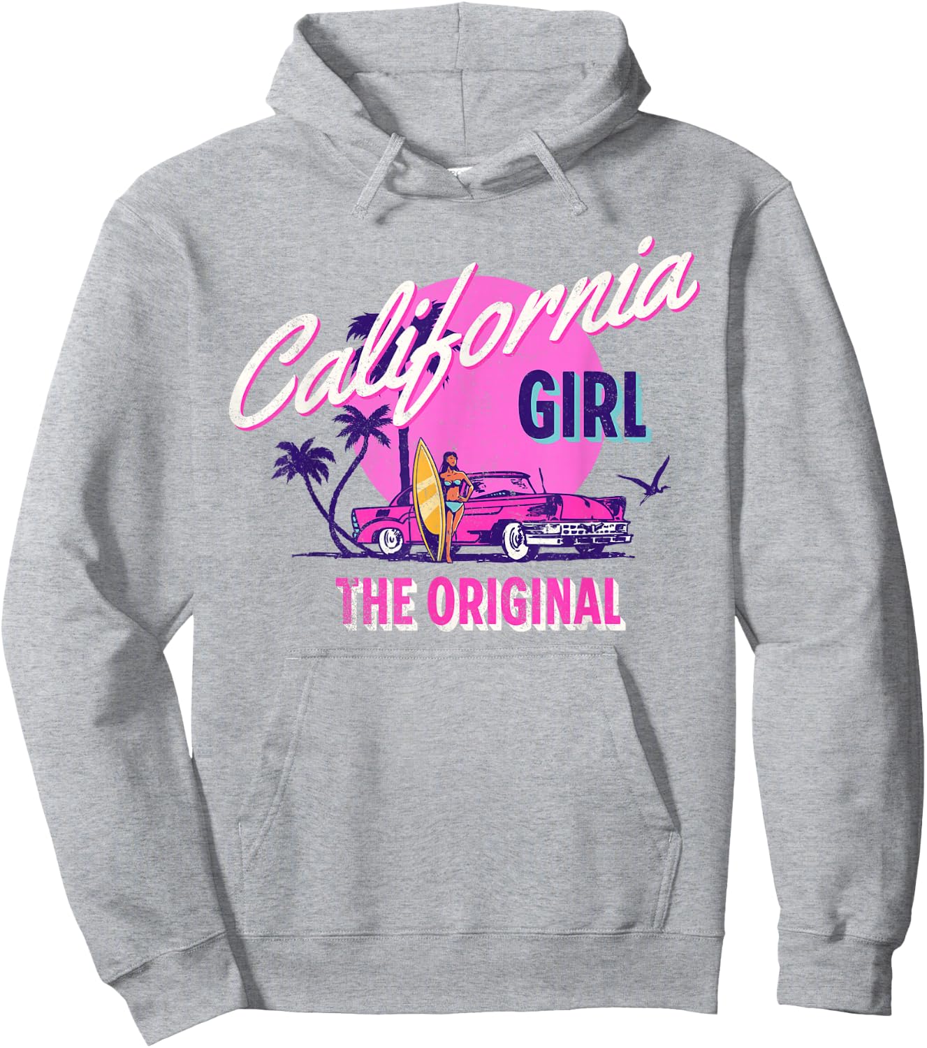 The Original California Girl | Cute Pink Girly California Hoodie - Hoodie | Ash