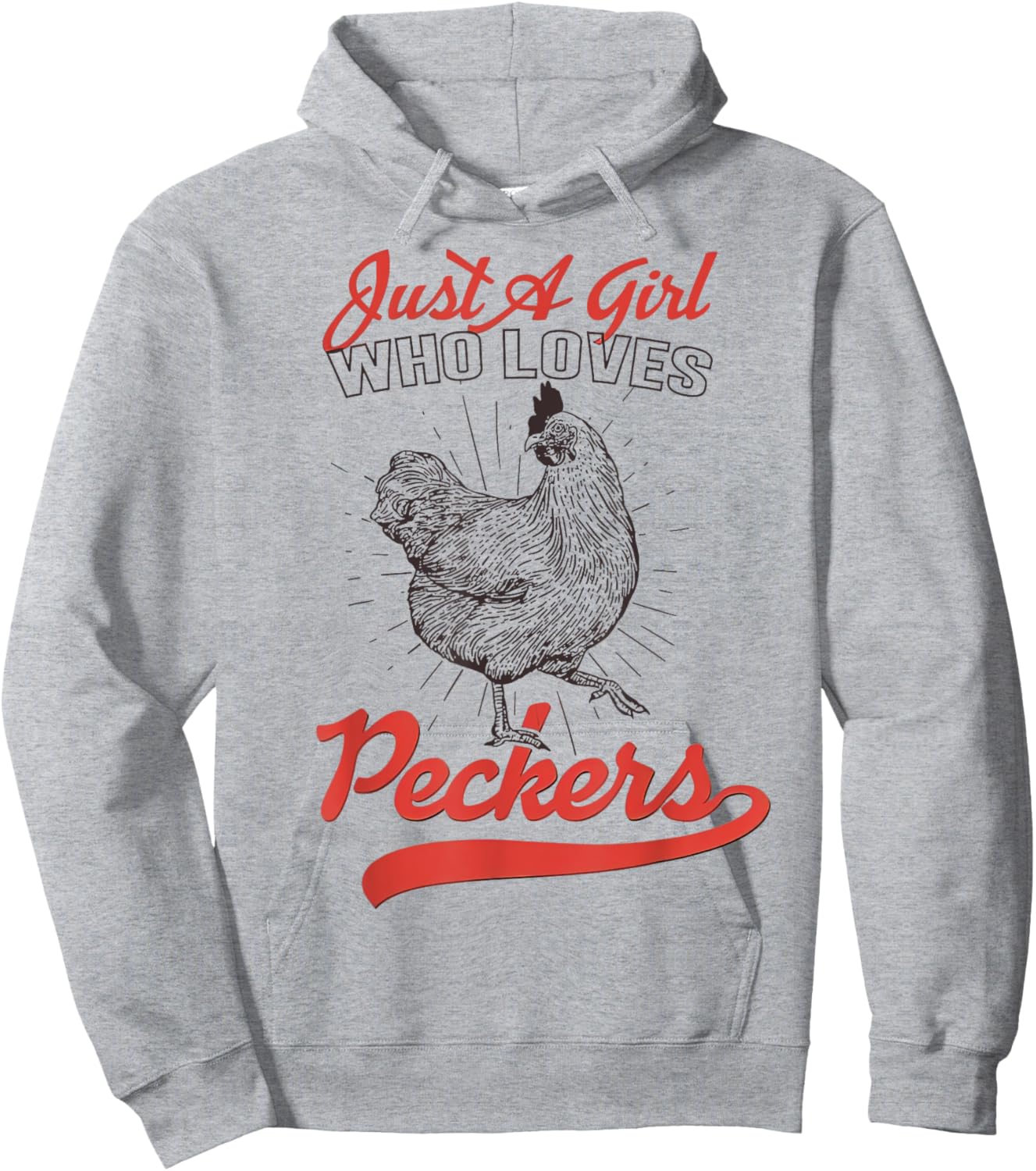 Just A Girl Who Loves Peckers Chicken Animal Lover Farm Hoodie - Hoodie | Ash
