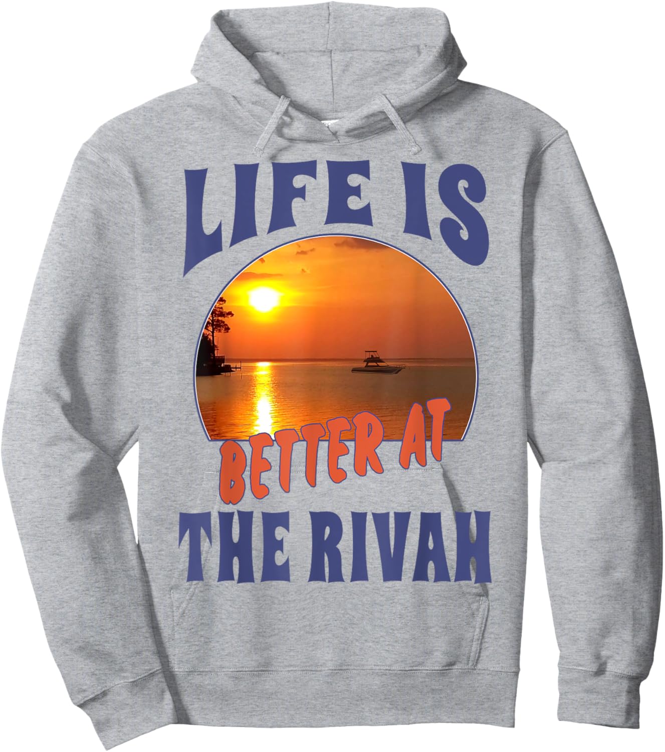 Life Is Better At The Rivah Sunset Hoodie - Hoodie | Ash