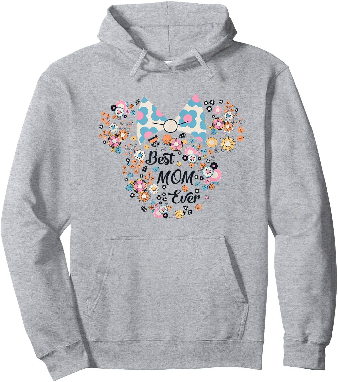 Disney Minnie Mouse Best Mom Ever Icon Flowers Mother's Day Hoodie - Hoodie | Ash