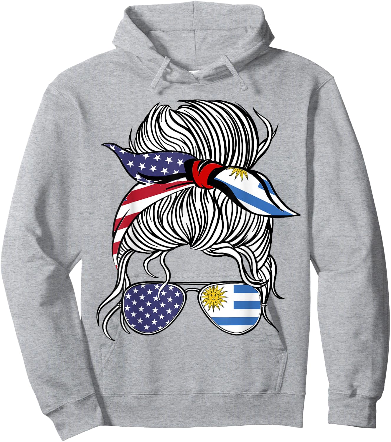 American Uruguayan Patriot Flag Women Girl Uruguay Grown Hoodie - Hoodie | Ash