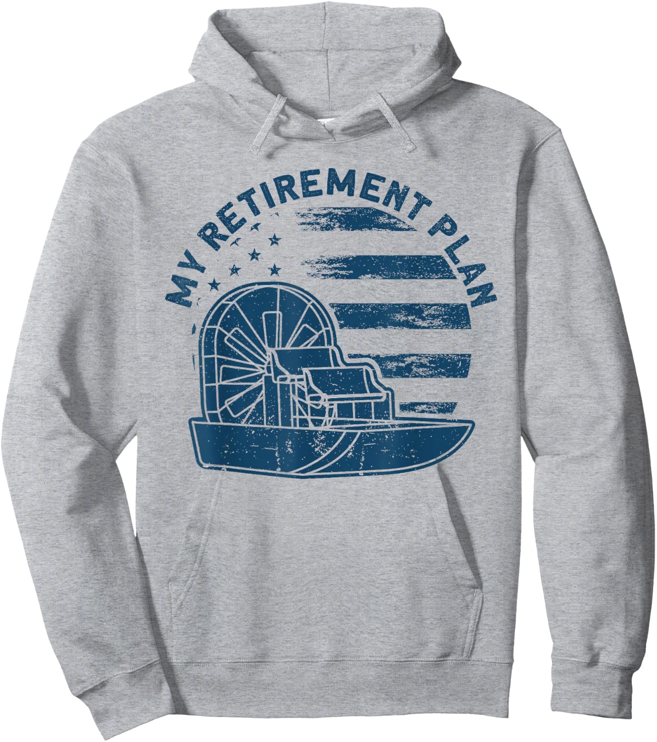 Airboat Captain My Retirement Plan American Flag Hoodie - Hoodie | Ash