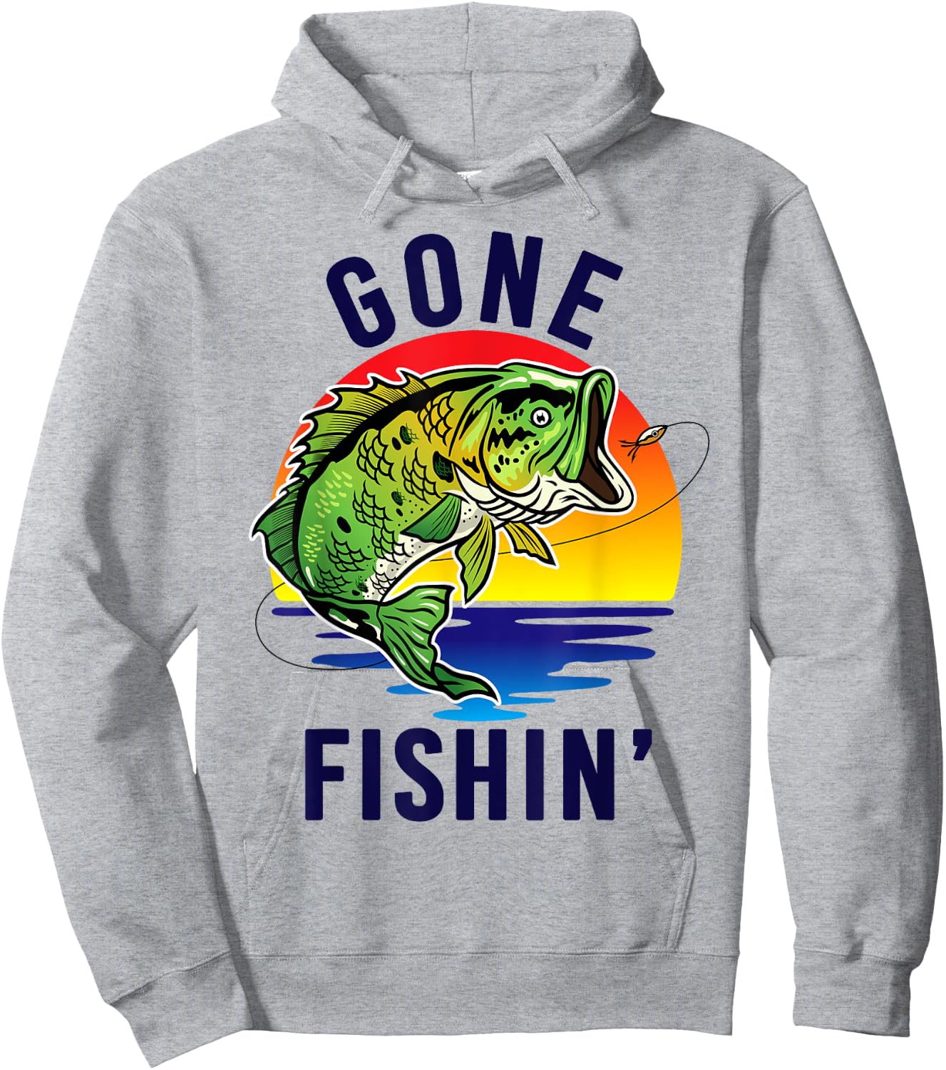 Gone Fishing-Shirt Youth Boys Kids Toddler Funny Bass Fish Hoodie - Hoodie | Ash