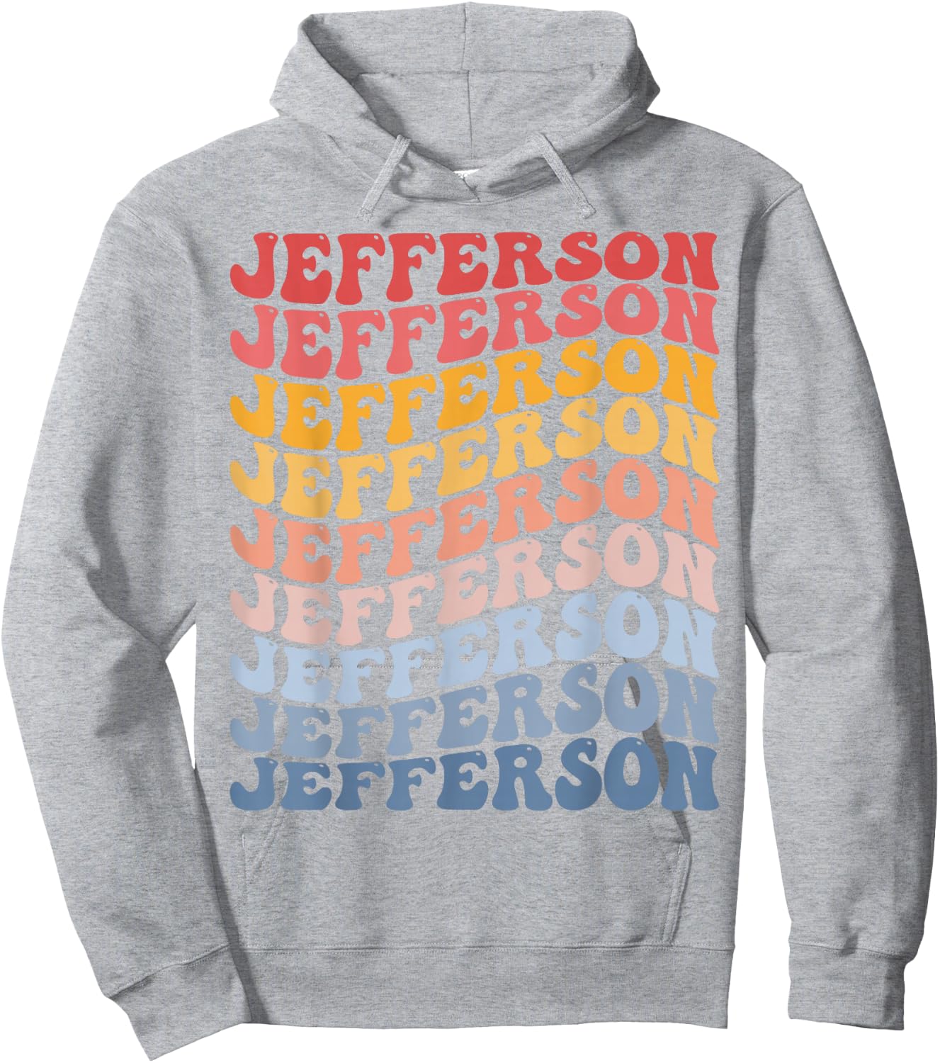 Jefferson City Groovy Retro Hoodie - Hoodie | Ash