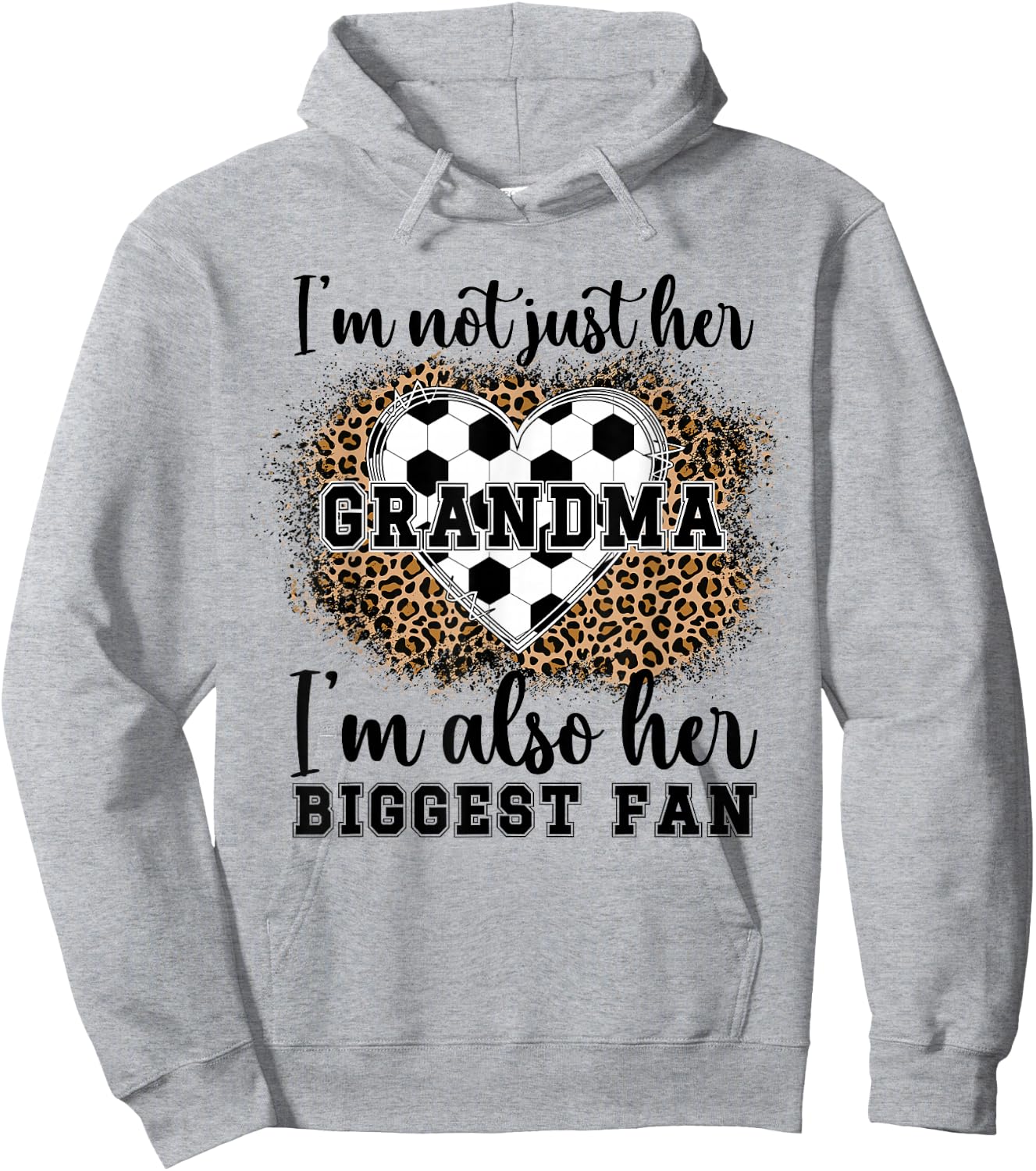 Her Biggest Fan Soccer Grandma Of A Soccer Player Grandma Hoodie - Hoodie | Ash