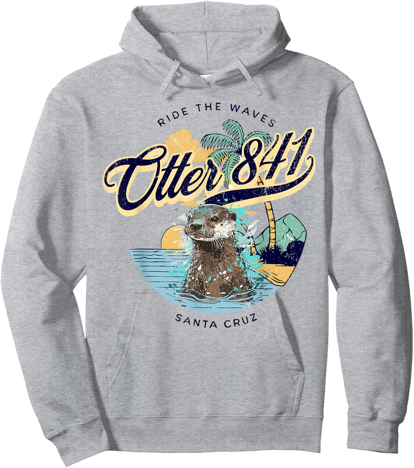 Otter 841 Surfing Otter 841 California Surf Board Otter 841 Hoodie - Hoodie | Ash