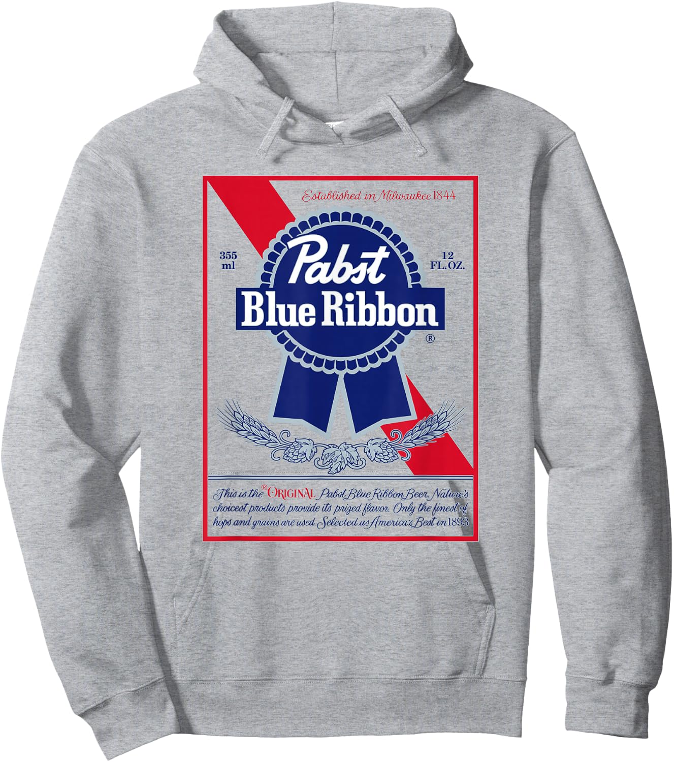 Pabst Blue Ribbon Classic Hoodie - Hoodie | Ash