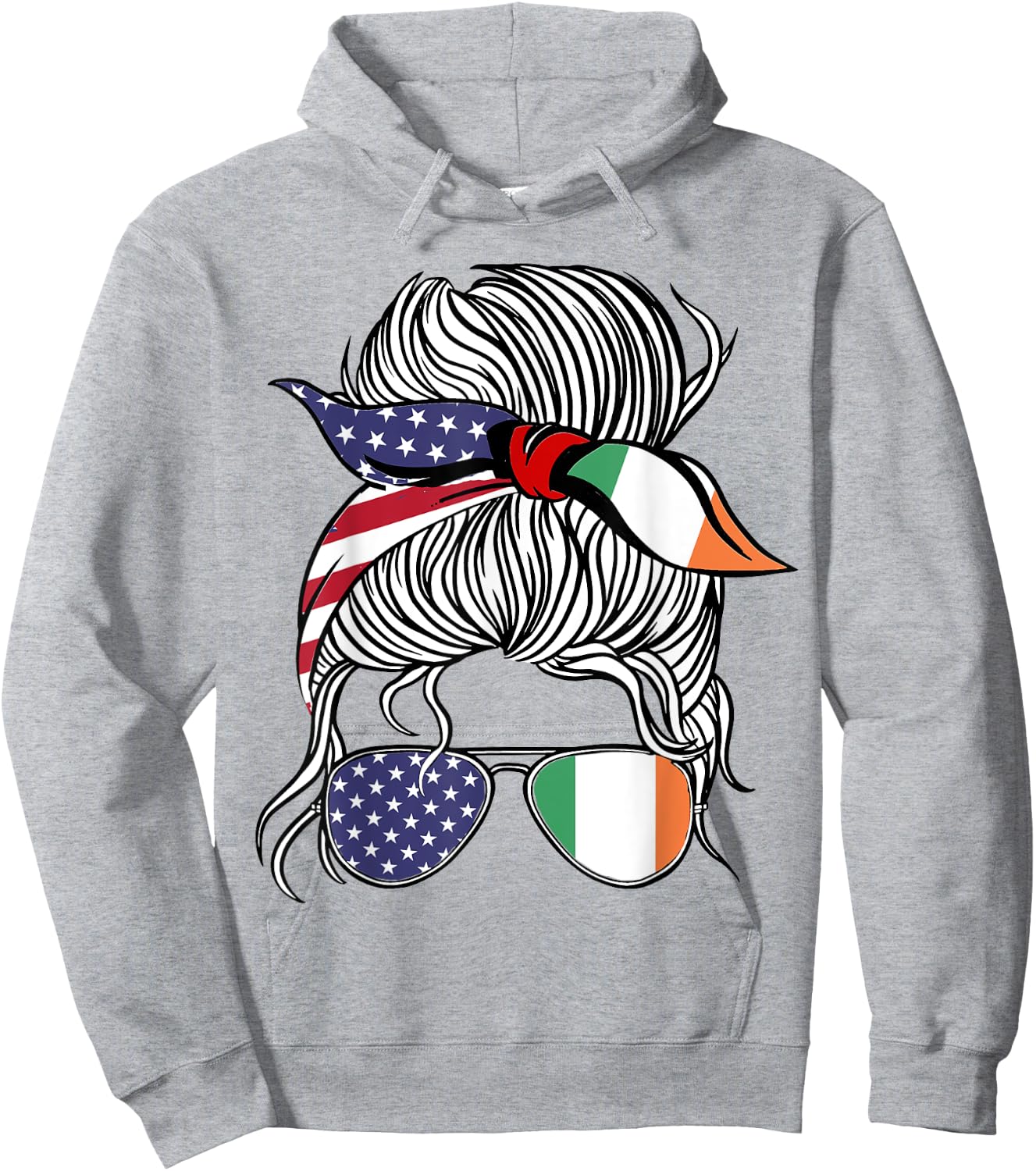 American Irish Patriot Flag Women Girl Ireland Grown Hoodie - Hoodie | Ash
