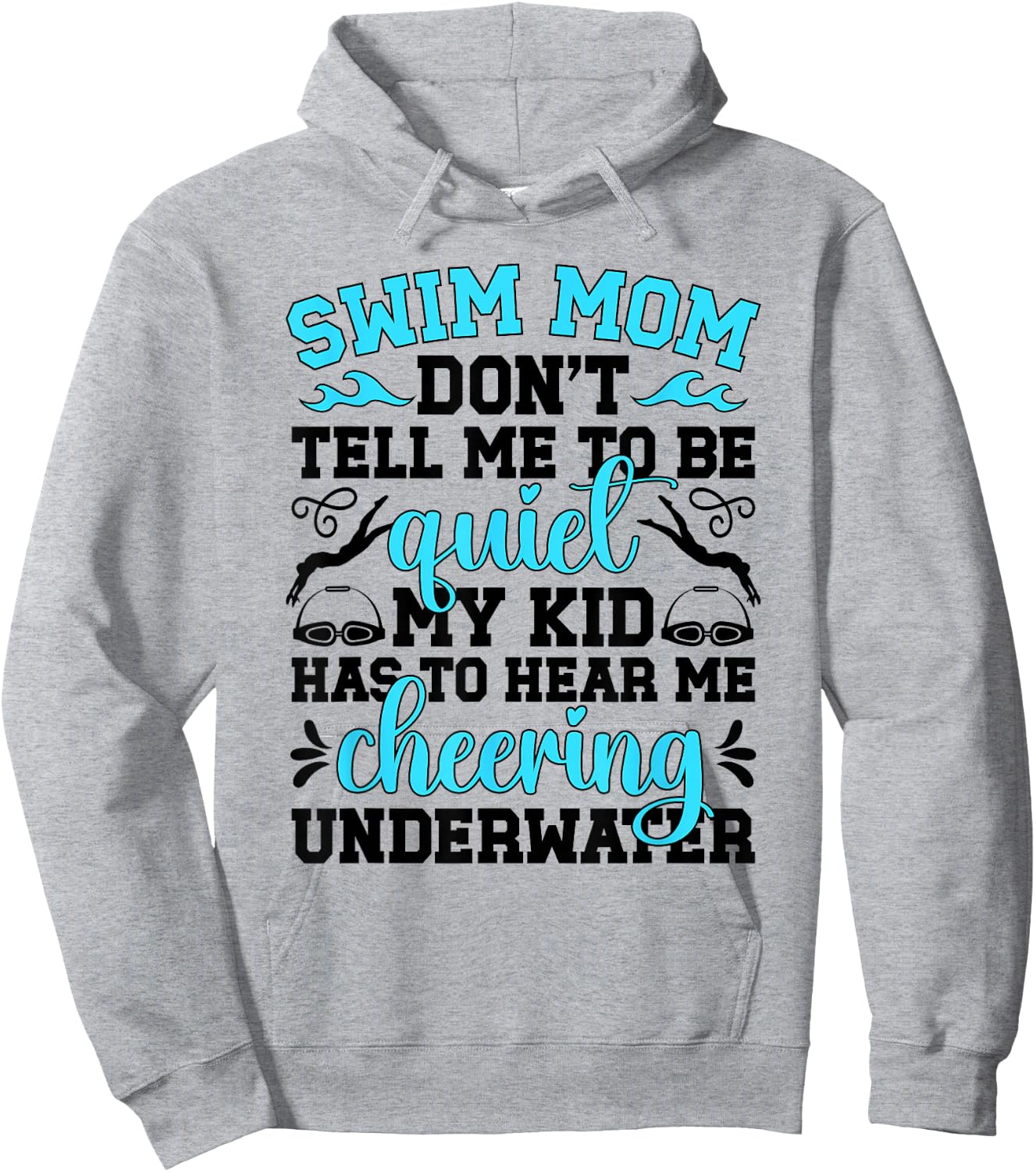 Swim Mom Funny Swimming Mama of A Swimmer Mom Swim Mother Hoodie - Hoodie | Ash