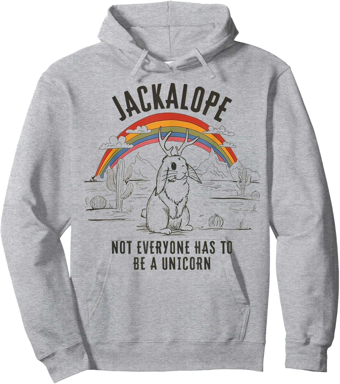 Jackalope Not Everyone Has To Be A Unicorn Retro Southwest Hoodie - Hoodie | Ash