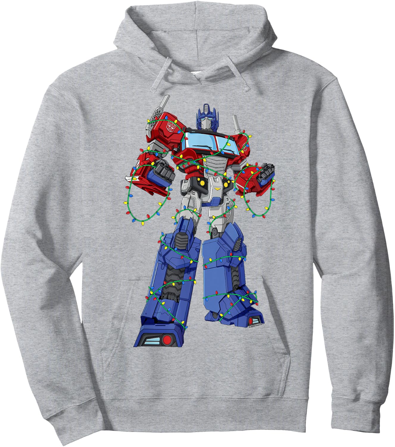 Transformers Optimus Prime Christmas Lights Wrap Hoodie - Hoodie | Ash