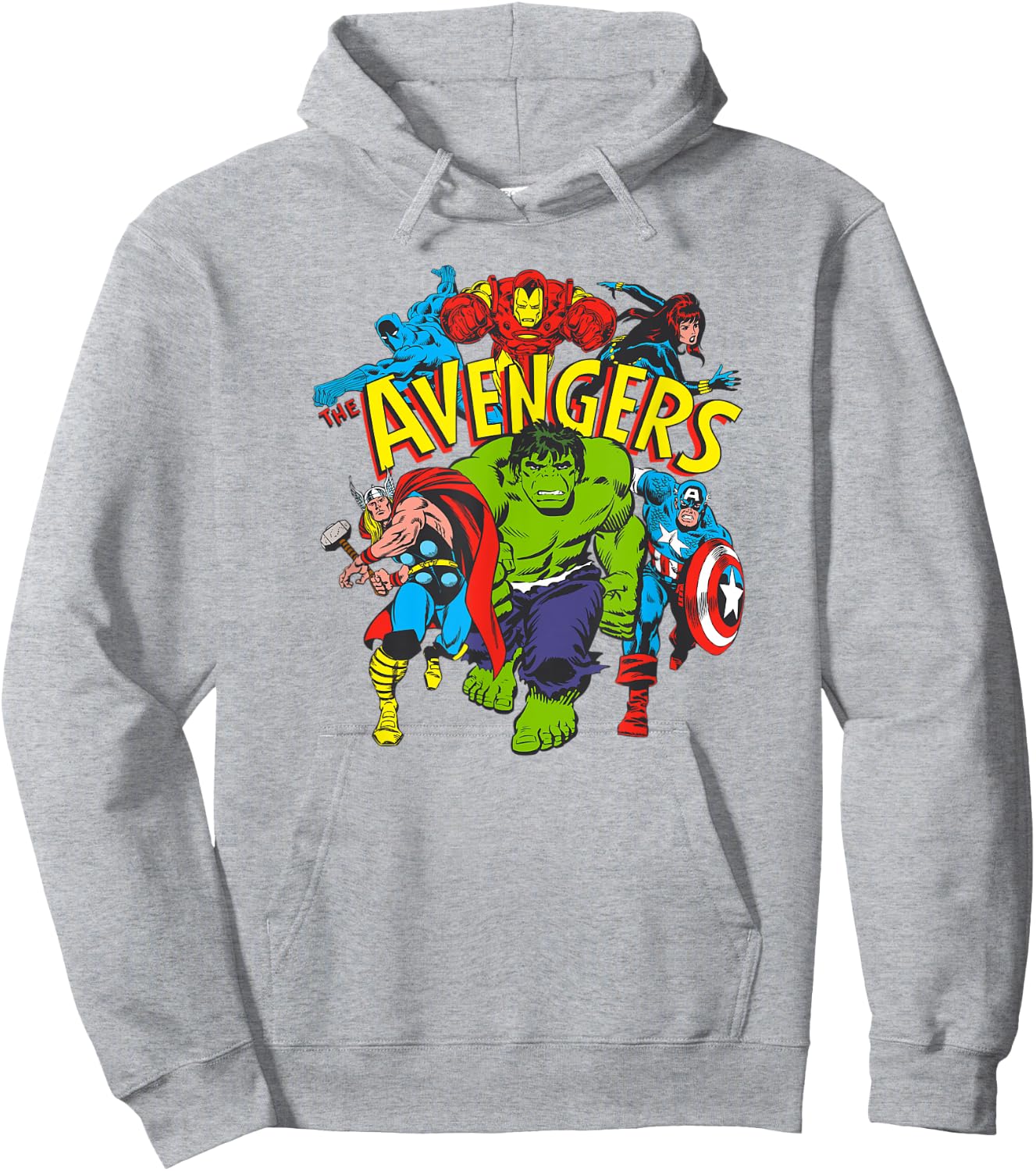 Amazon Essentials Men's MARVEL AVENGERS COMIC HEROES , White, Small Hoodie - Hoodie | Ash