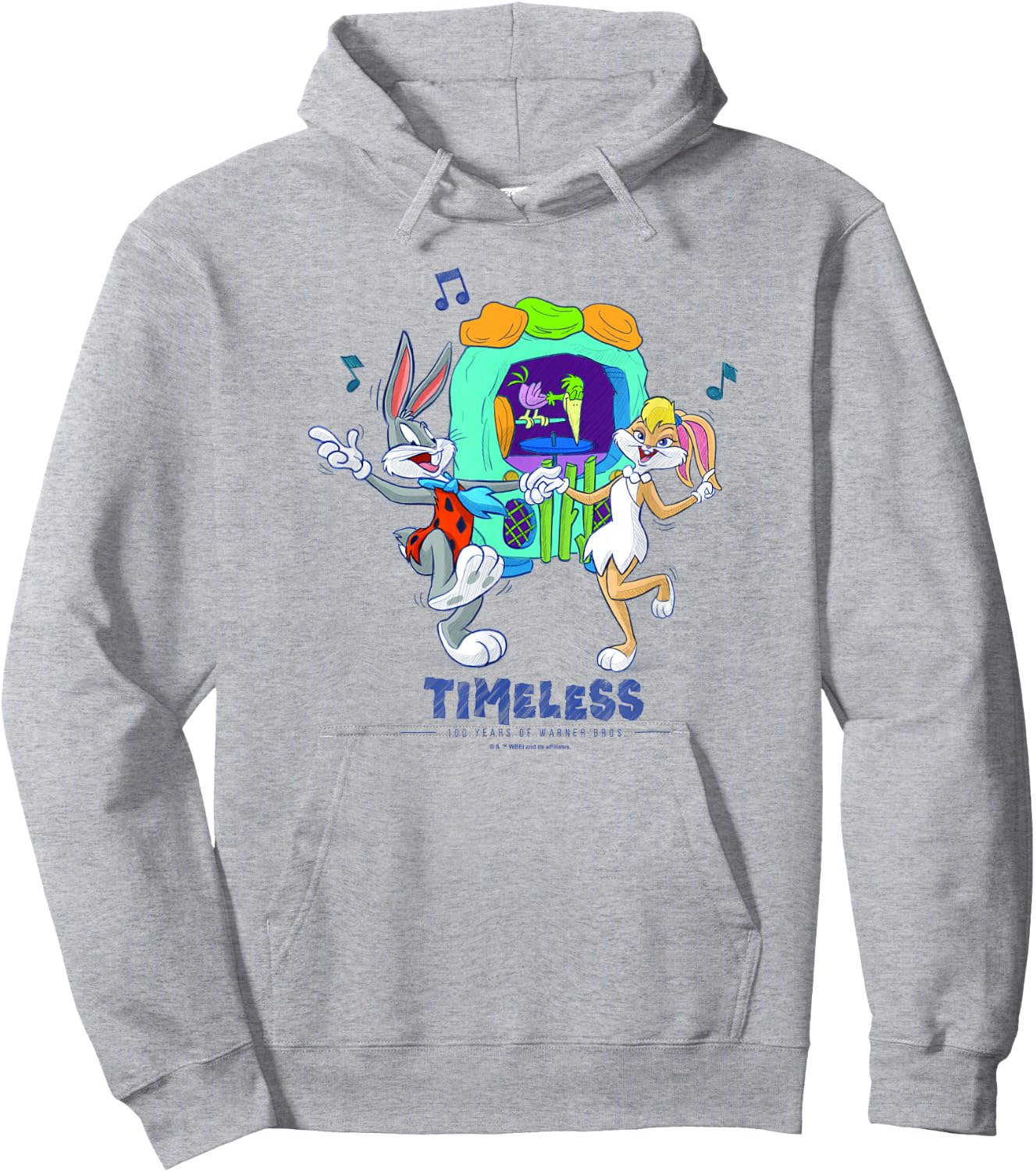 WB 100 Looney Tunes The Flintstones Timeless Dance Special Hoodie - Hoodie | Ash
