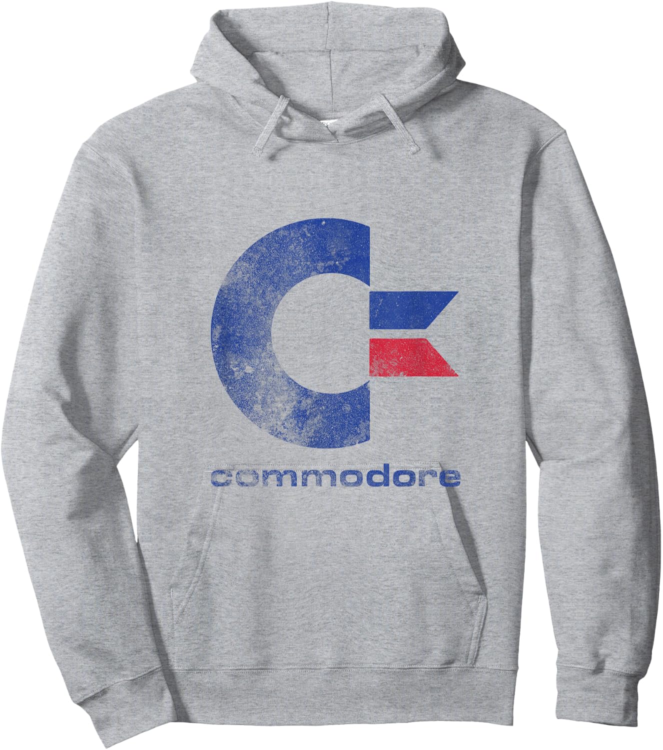 Commodore C64 Capital Letter Stone Washed Grunge Effect Hoodie - Hoodie | Ash