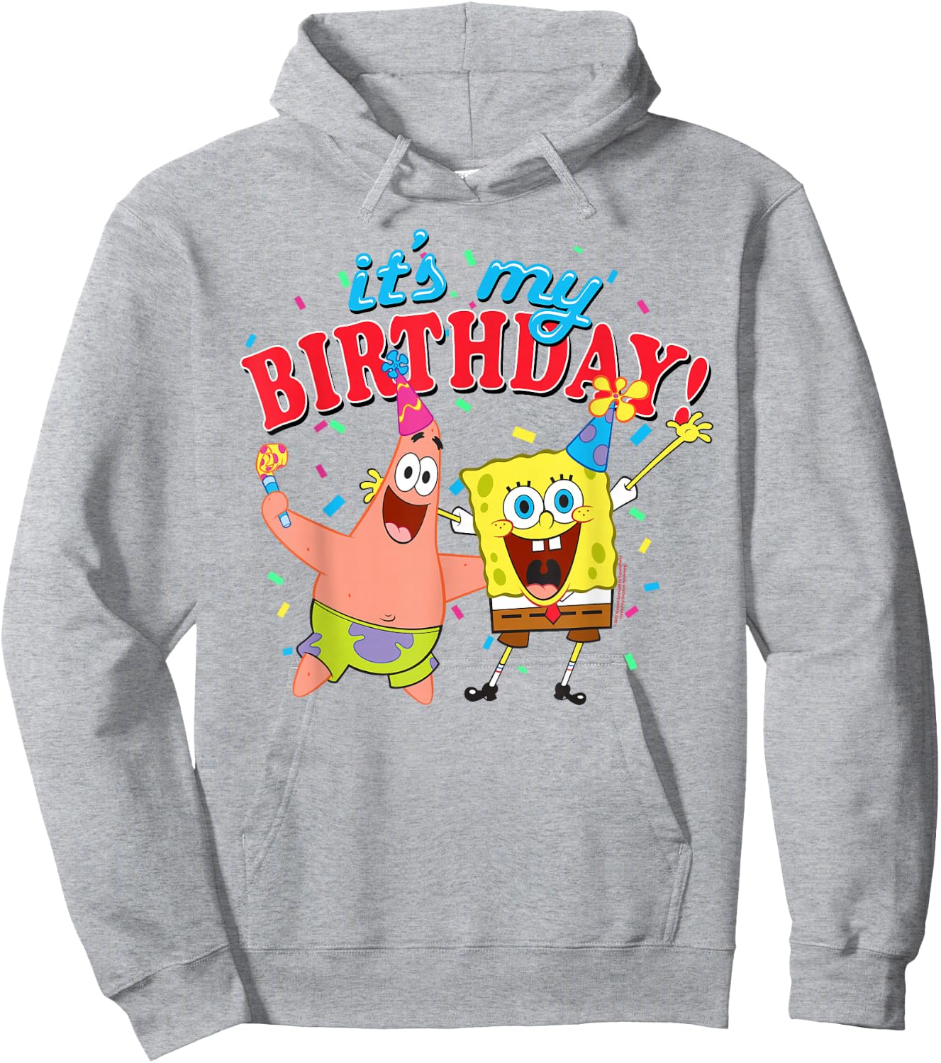 SpongeBob SquarePants It's My Birthday Spongebob Patrick Hoodie - Hoodie | Ash