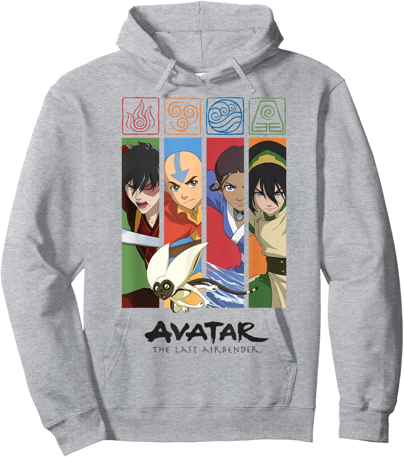 Avatar: The Last Airbender Four Elements Benders Box Panels Hoodie - Hoodie | Ash