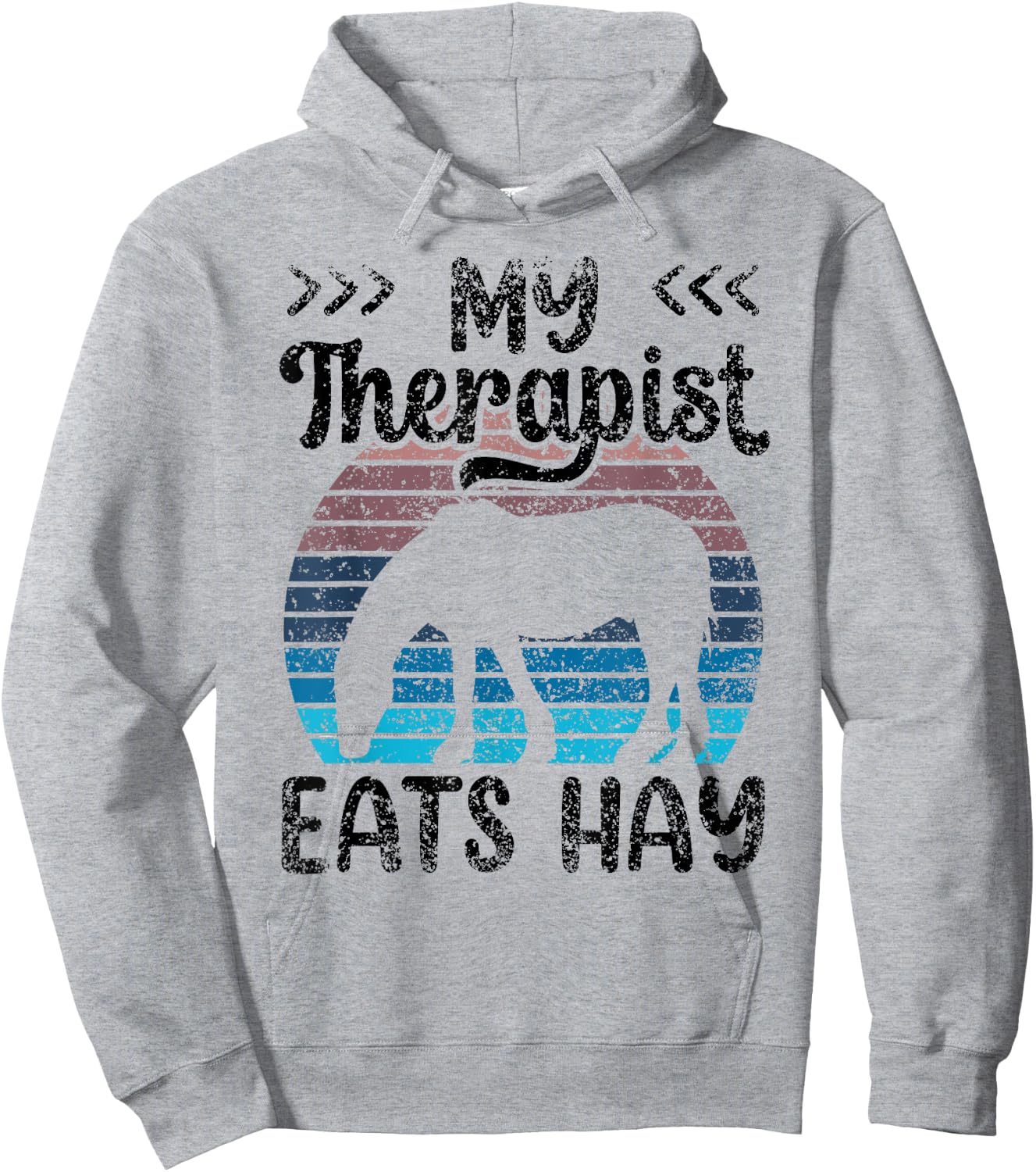 My Therapist Eats Hay Riding Horse Lover Equestrian Rider Hoodie - Hoodie | Ash