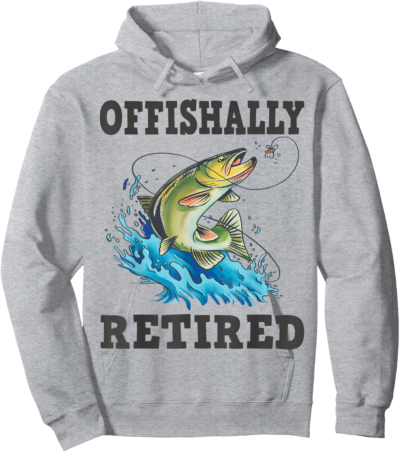 Offishally Retired, Fishing Hoodie - Hoodie | Ash