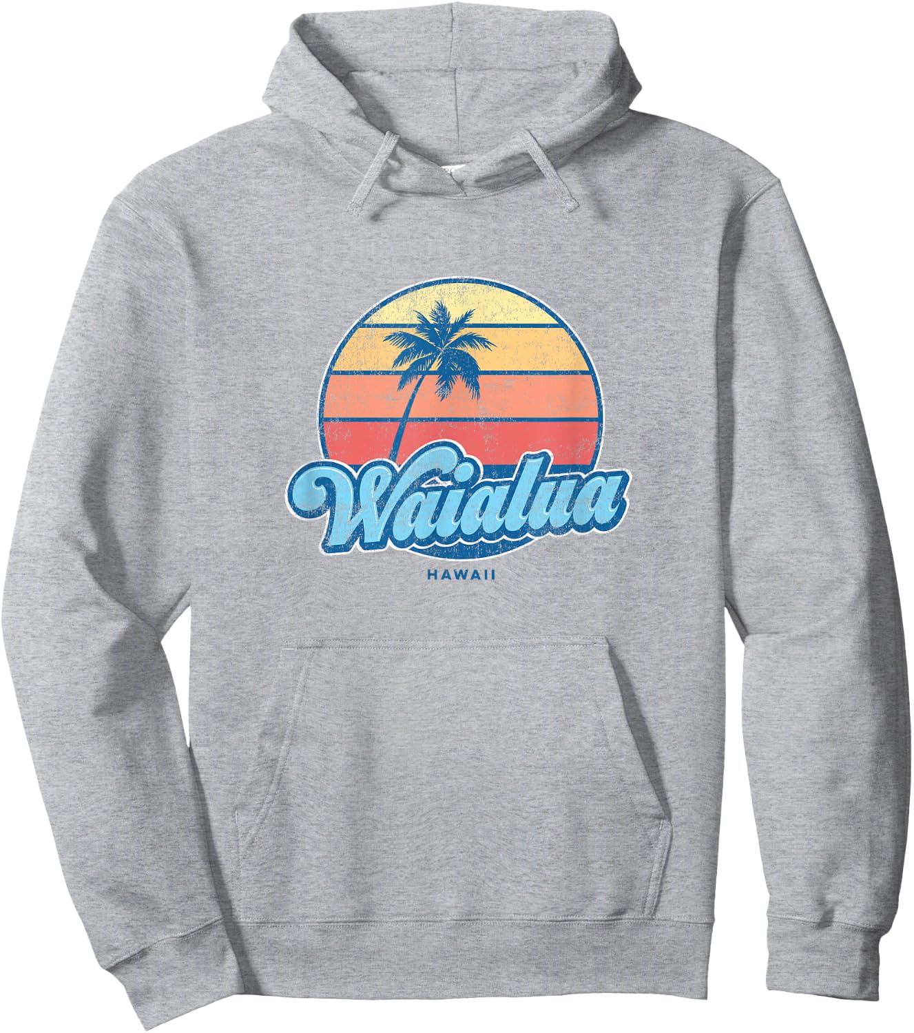 Vintage Waialua Hawaii HI Classic 70s Retro Surfer Hoodie - Hoodie | Ash