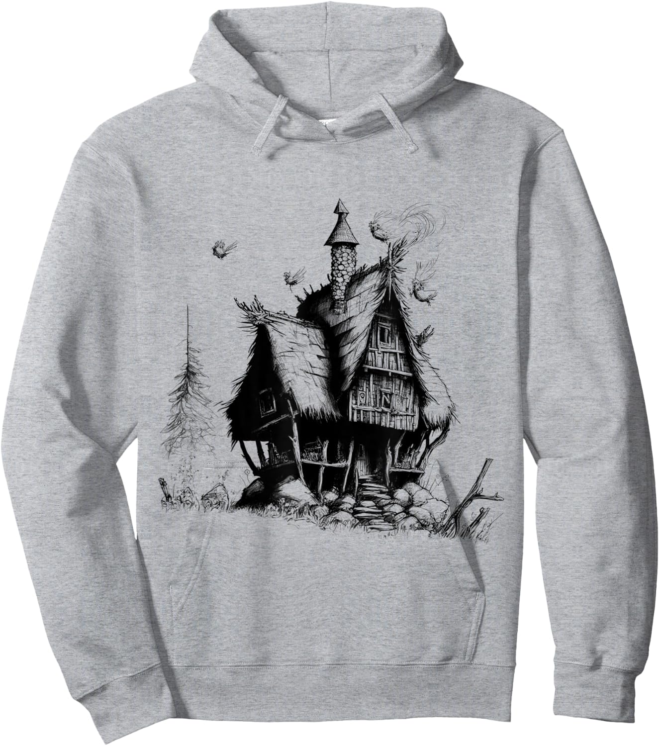 Walking House on Chicken Legs Slavic folklore Baba Yaga Art Hoodie - Hoodie | Ash