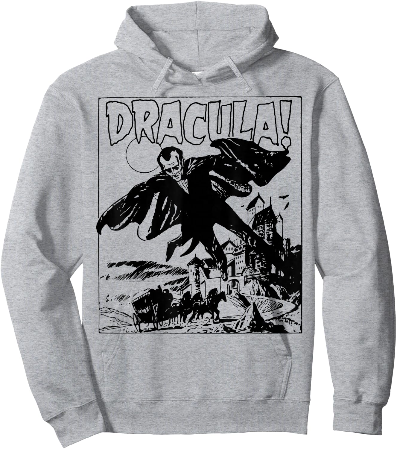 Retro Horror Movie Monster Vampire Vintage Halloween Dracula Hoodie - Hoodie | Ash