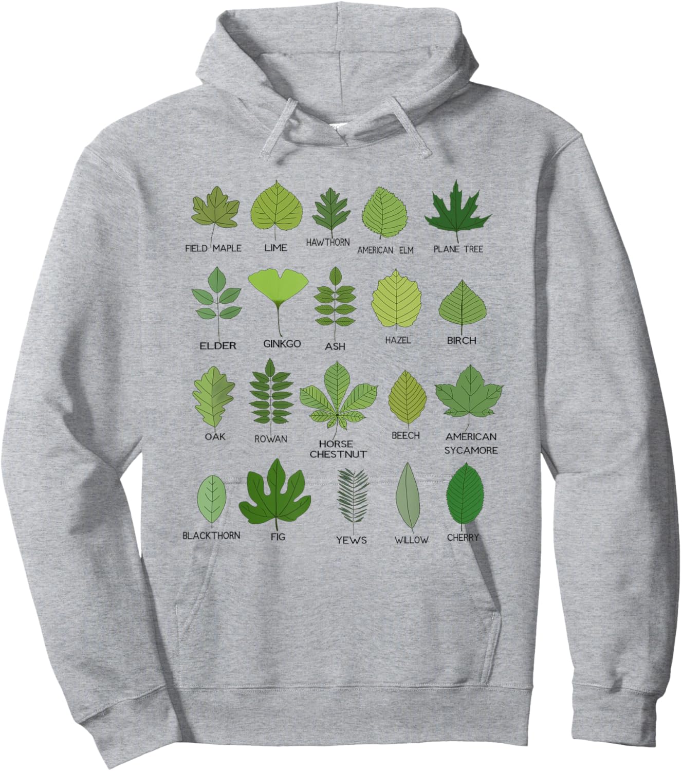 Different types of leaf shapes, Leaf classification Hoodie - Hoodie | Ash