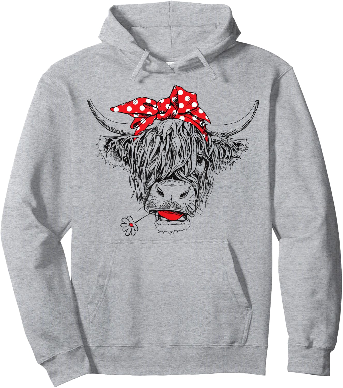 Scottish Highland Cow Cattle Hairy Cow Flowers Woman Hoodie - Hoodie | Ash